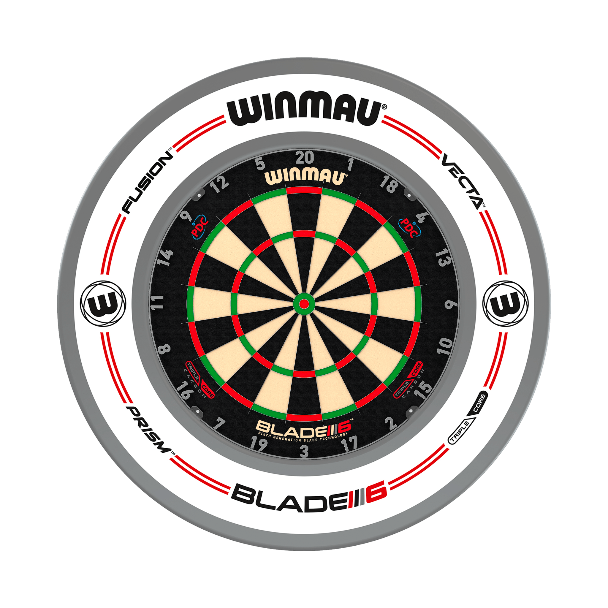 Winmau Blade 6 Dartboard & Surround Bundle Blade 6 Triple Core / Pro-Line White Boards