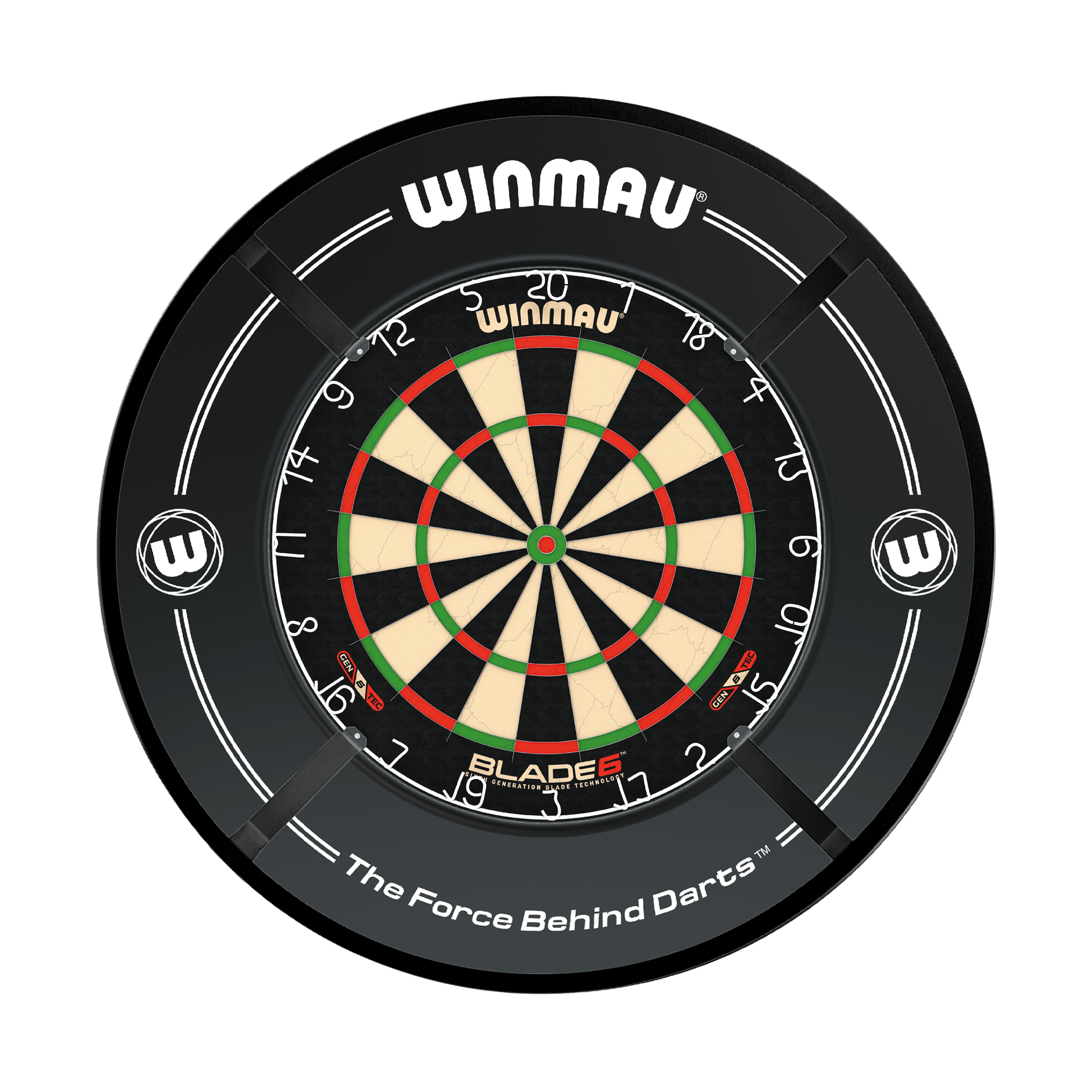 Winmau Blade 6 Dartboard, Surround & Corona Light Bundle Blade 6 / Black / Target Corona Vision Boards