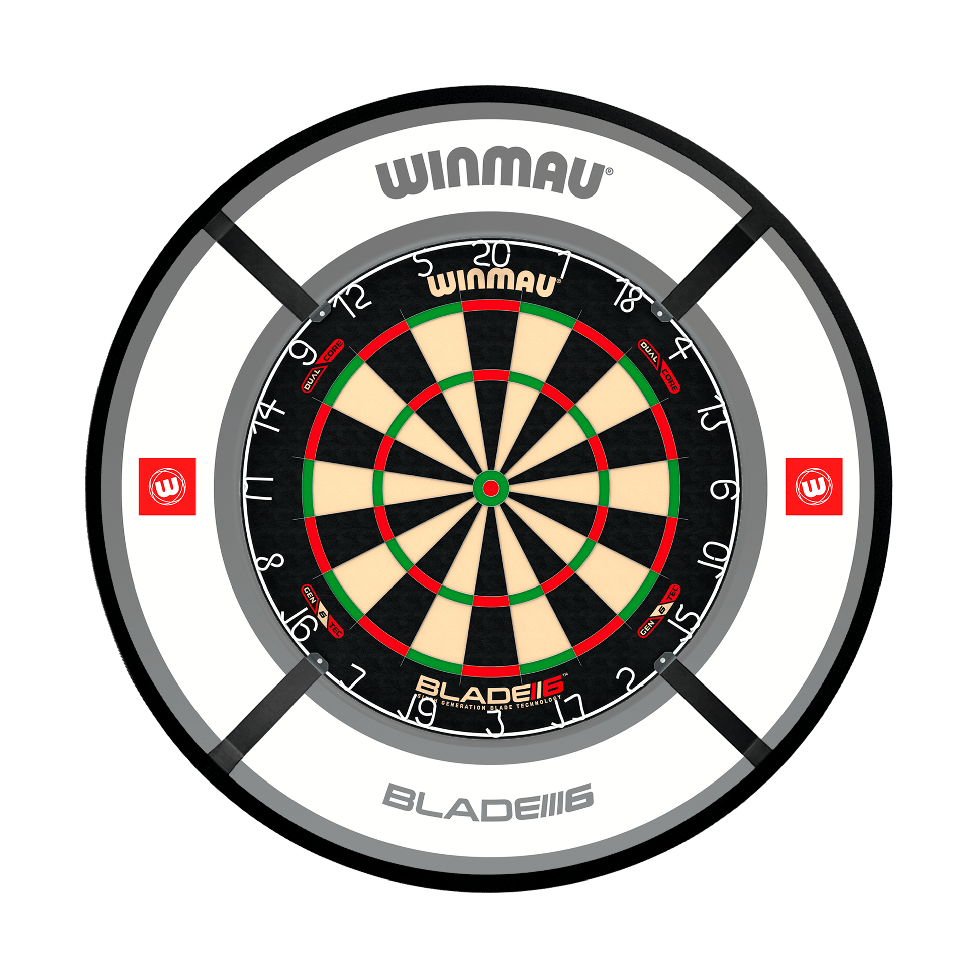Winmau Blade 6 Dartboard, Surround & Corona Light Bundle Blade 6 Dual Core / Pro 1.0 White / Target Corona Vision Boards