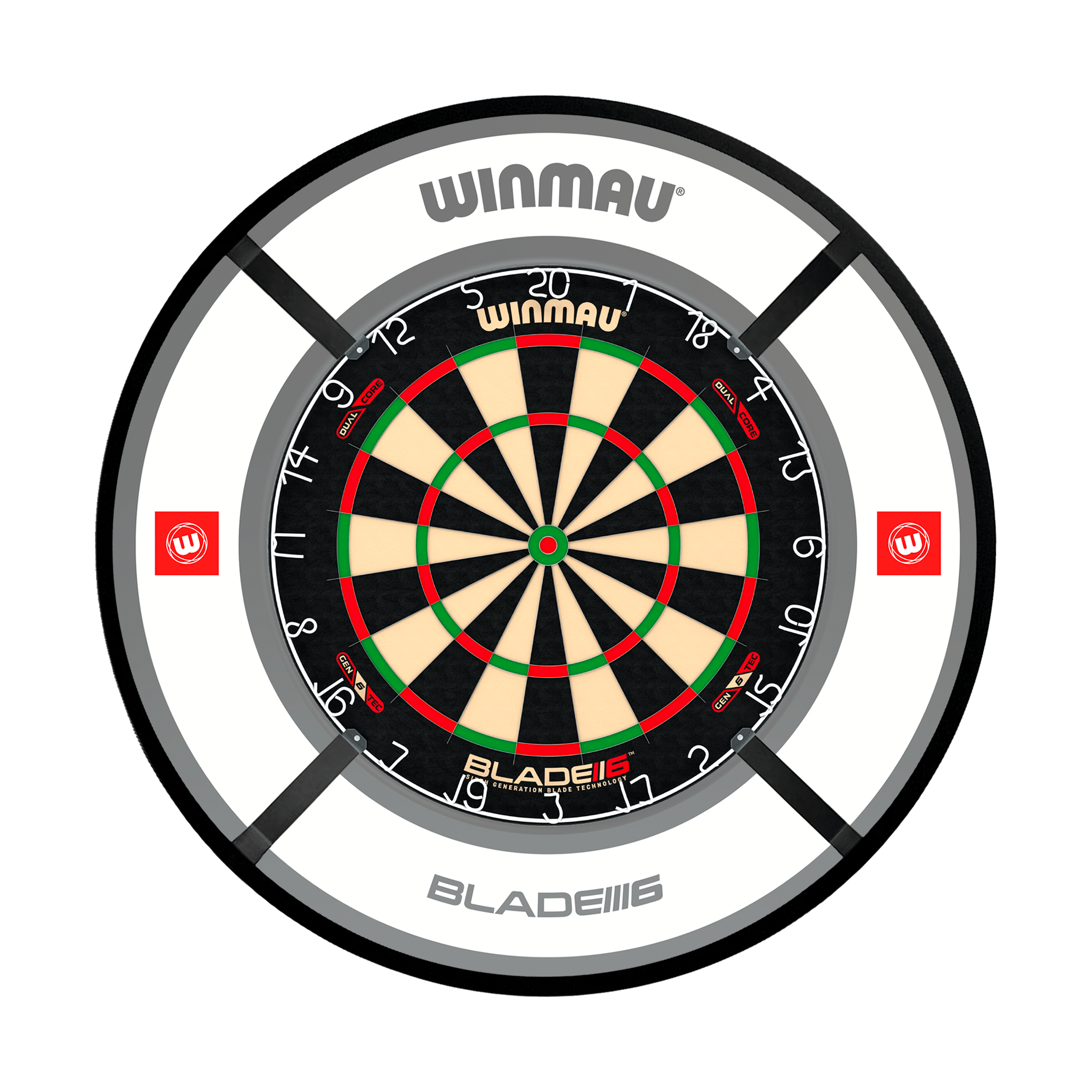 Winmau Blade 6 Dartboard, Surround & Corona Light Bundle Blade 6 Dual Core / Pro 1.0 White / Target Corona Vision Boards