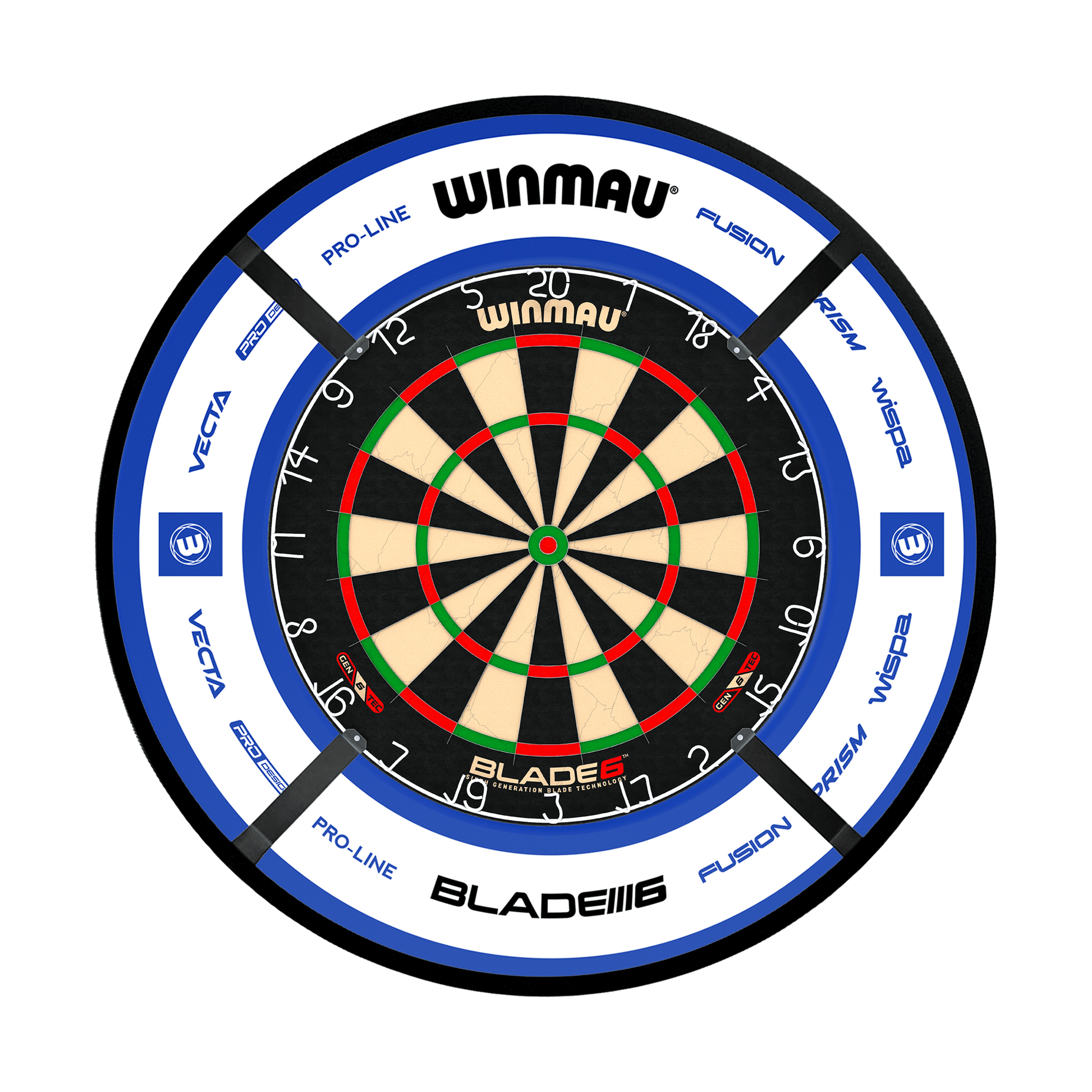 Winmau Blade 6 Dartboard, Surround & Corona Light Bundle Blade 6 / Pro 2.0 Blue / Target Corona Vision Boards
