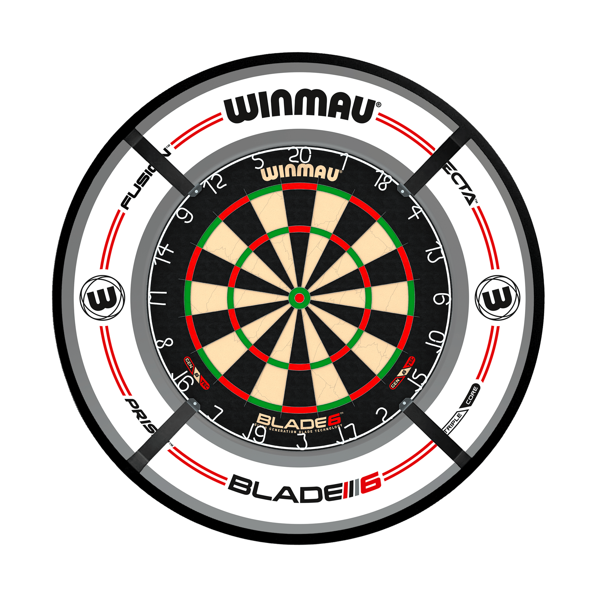 Winmau Blade 6 Dartboard, Surround & Corona Light Bundle Blade 6 / Pro-Line White / Target Corona Vision Boards
