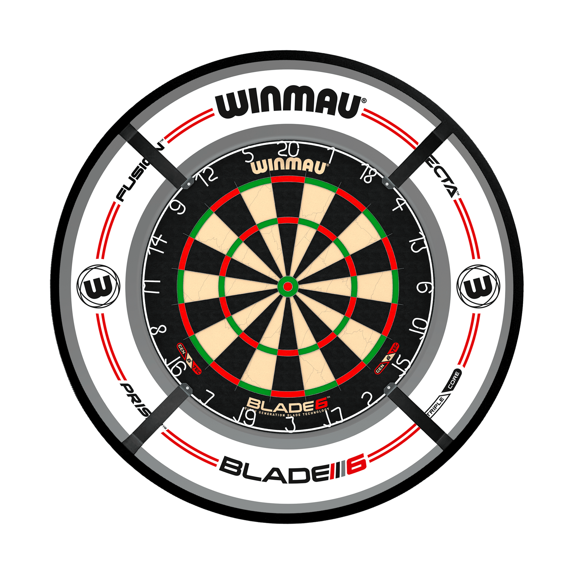 Winmau Blade 6 Dartboard, Surround & Corona Light Bundle Blade 6 / Pro-Line White / Target Corona Vision Boards