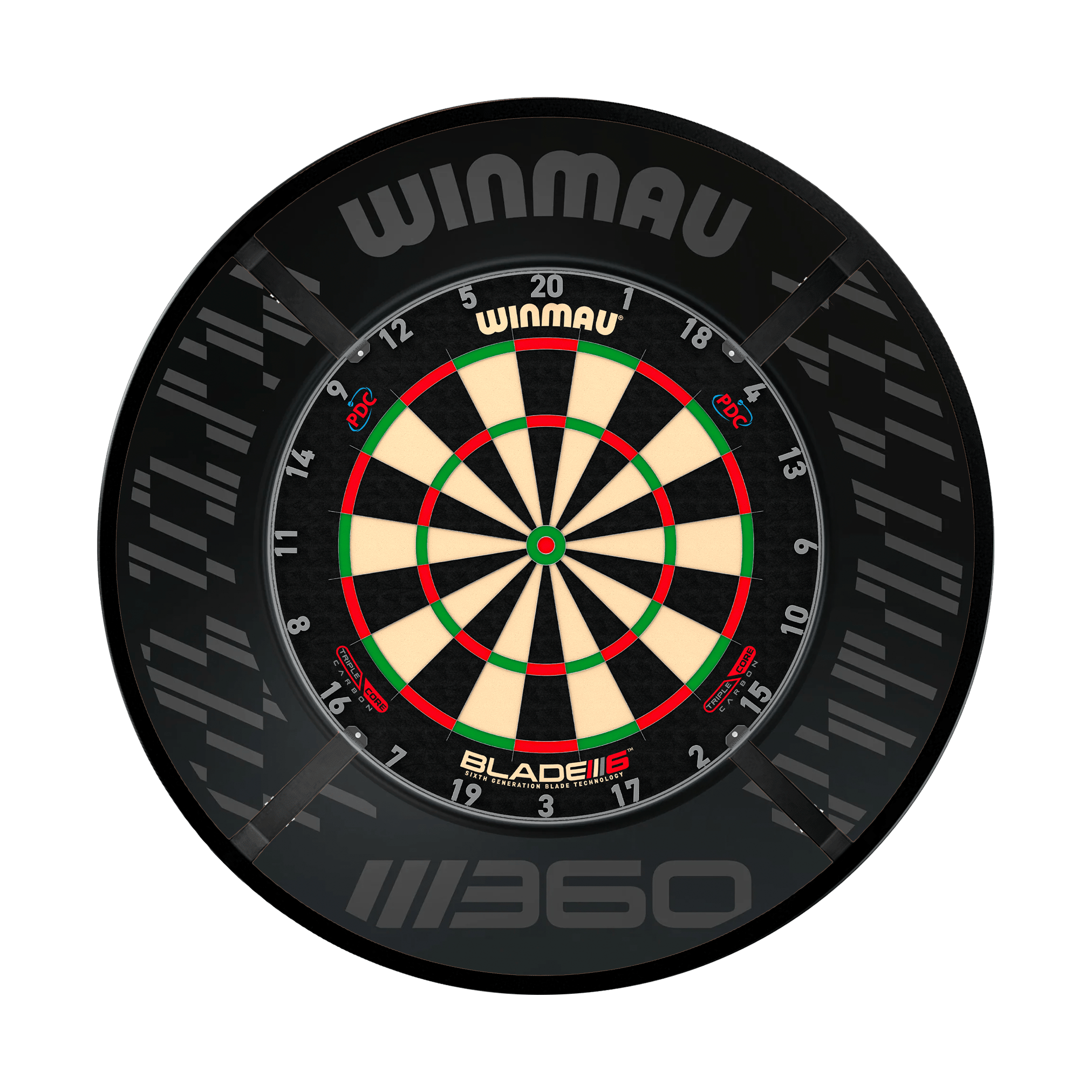 Winmau Blade 6 Dartboard, Surround & Corona Light Bundle Blade 6 Triple Core / Blade 360 / Target Corona Vision Boards