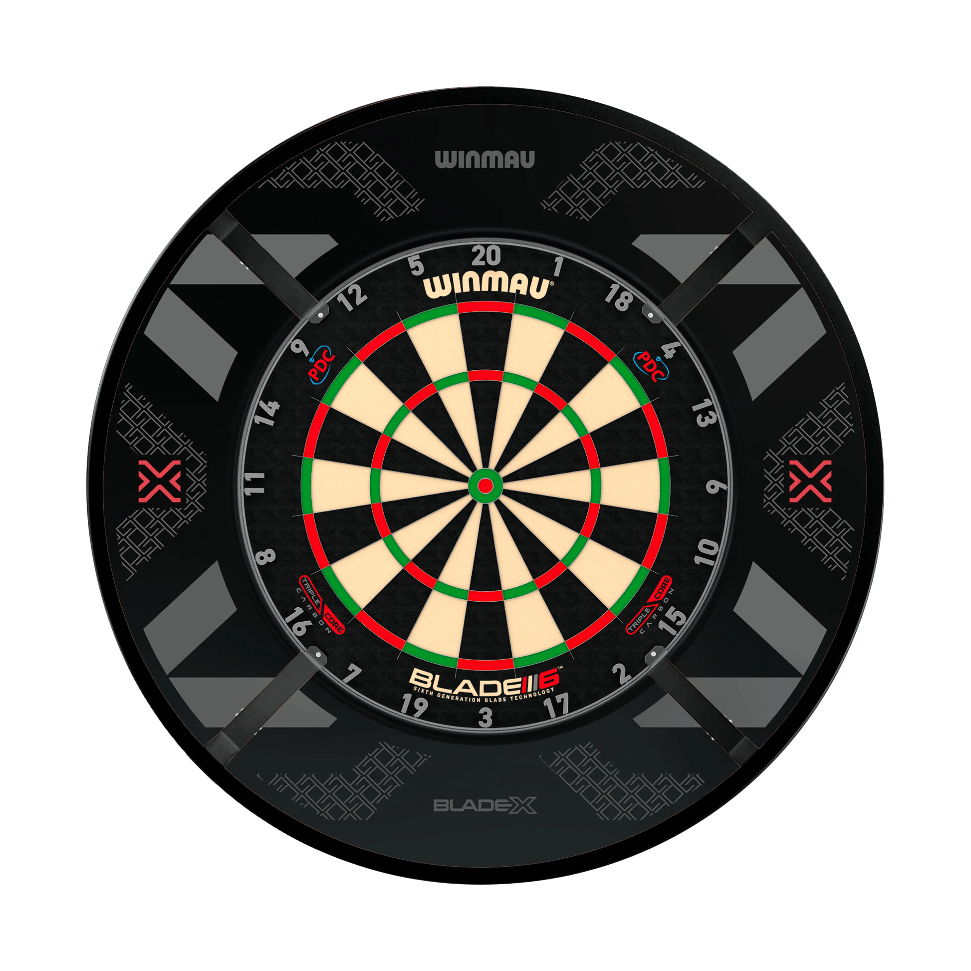 Winmau Blade 6 Dartboard, Surround & Corona Light Bundle Blade 6 Triple Core / Blade X / Target Corona Vision Boards