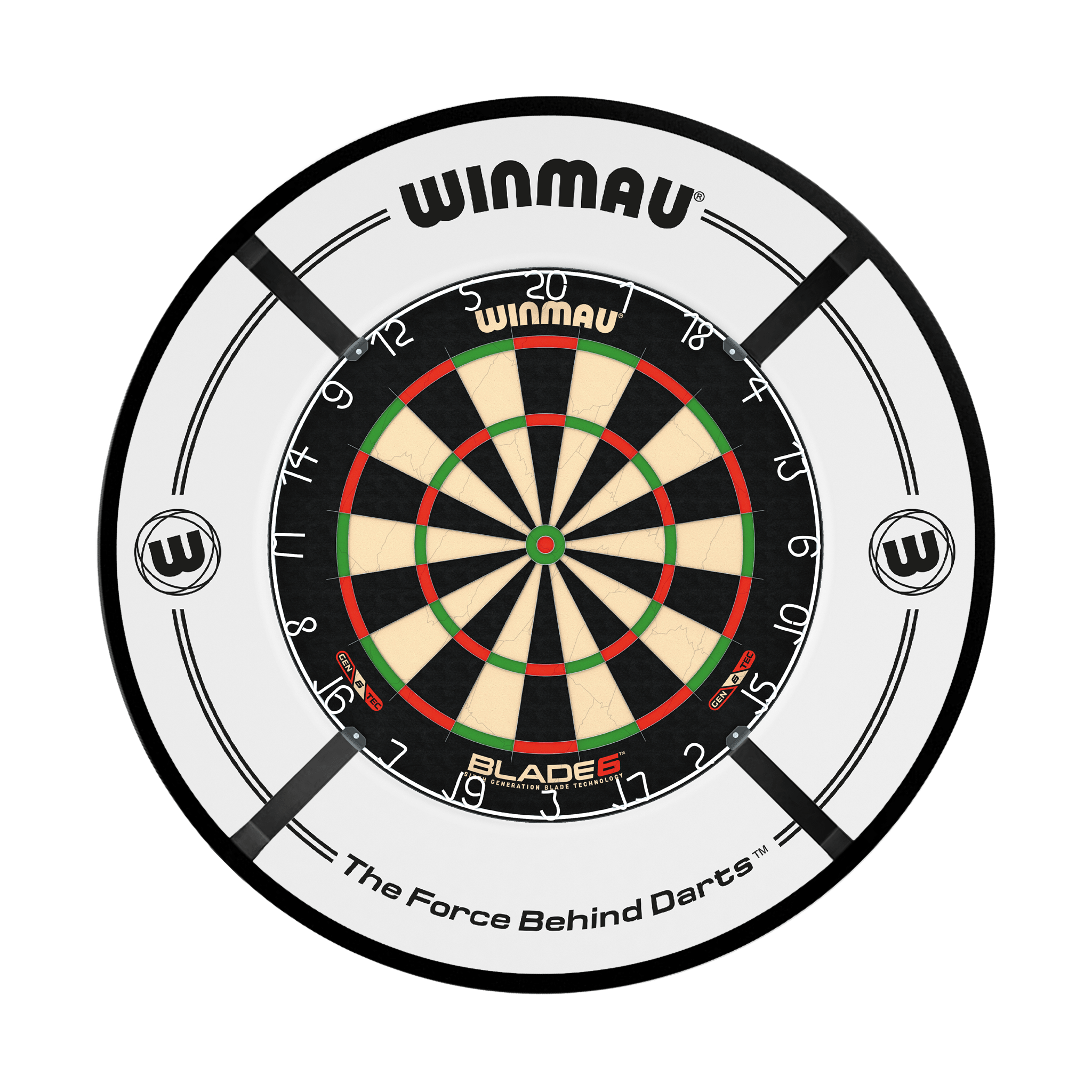 Winmau Blade 6 Dartboard, Surround & Corona Light Bundle Blade 6 / White / Target Corona Vision Boards