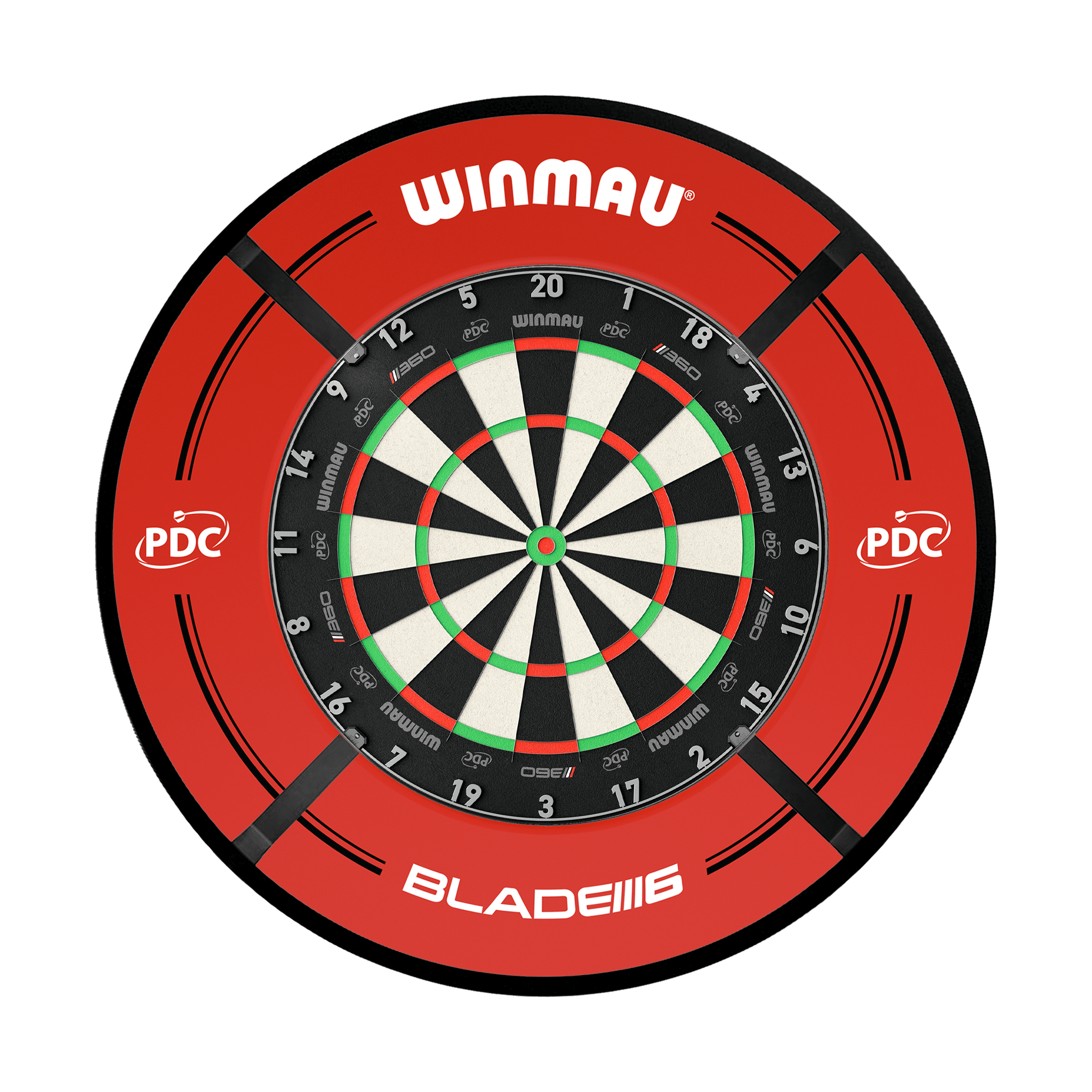 Winmau Blade 6 Dartboard, Surround & Corona Light Bundle Boards
