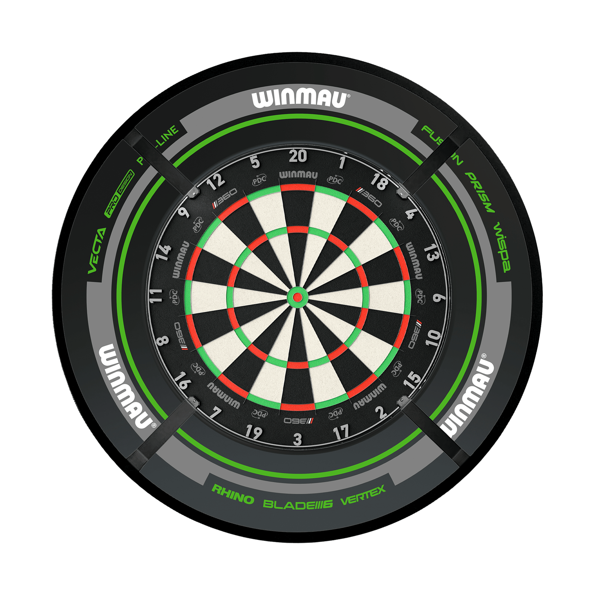 Winmau Blade 6 Dartboard, Surround & Corona Light Bundle Boards
