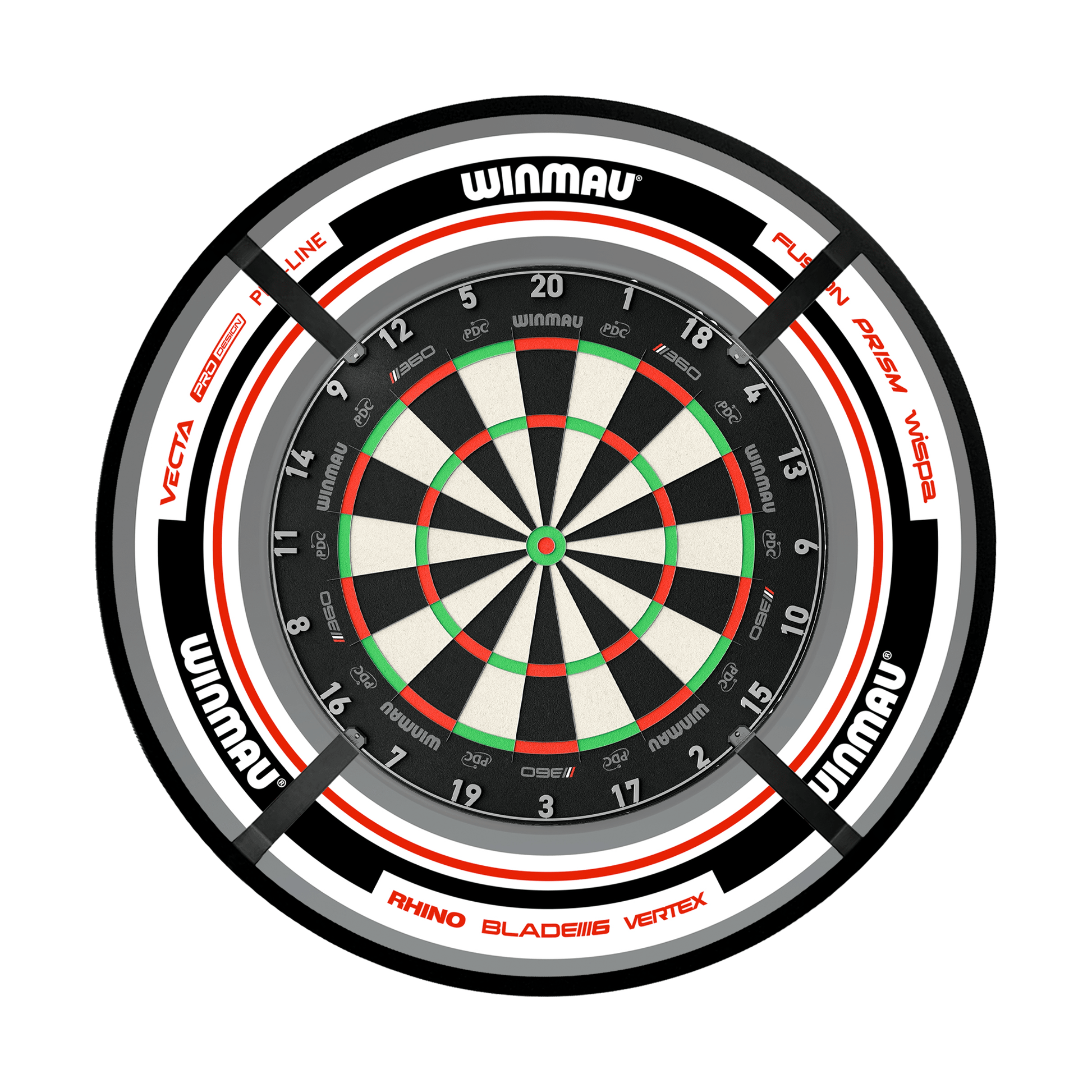 Winmau Blade 6 Dartboard, Surround & Corona Light Bundle Boards
