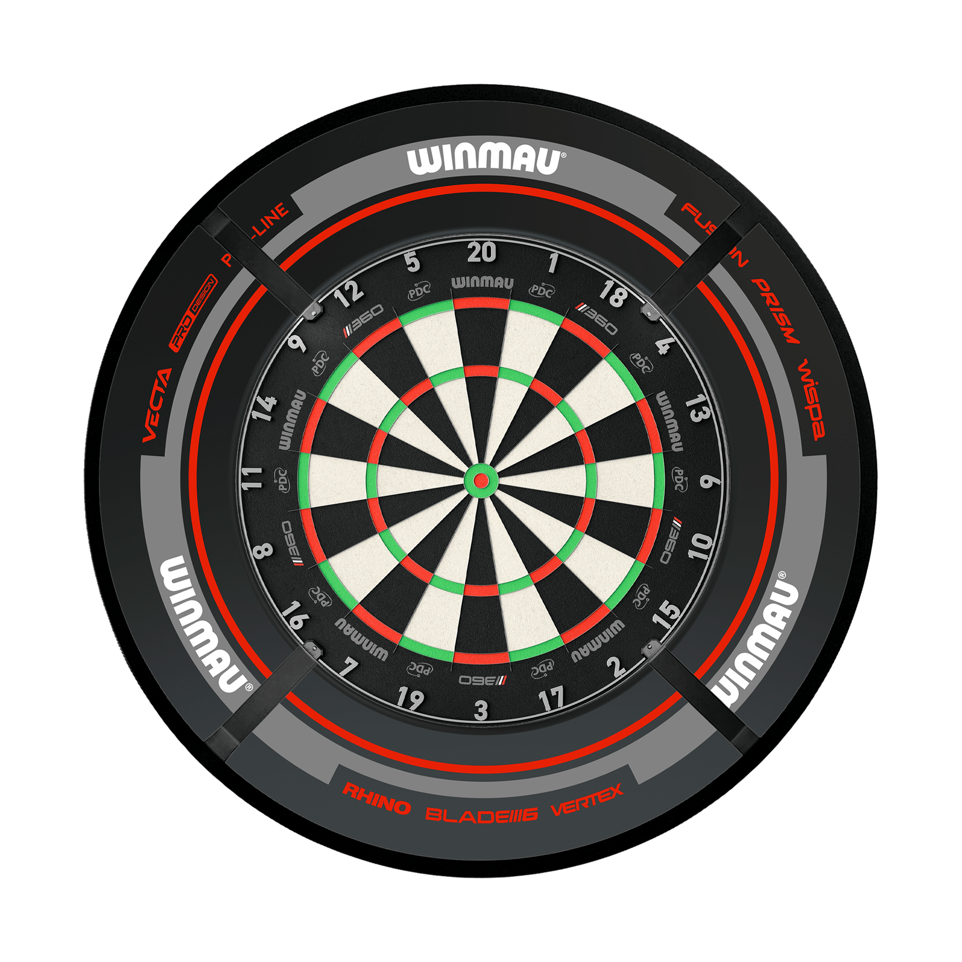 Winmau Blade 6 Dartboard, Surround & Corona Light Bundle Boards