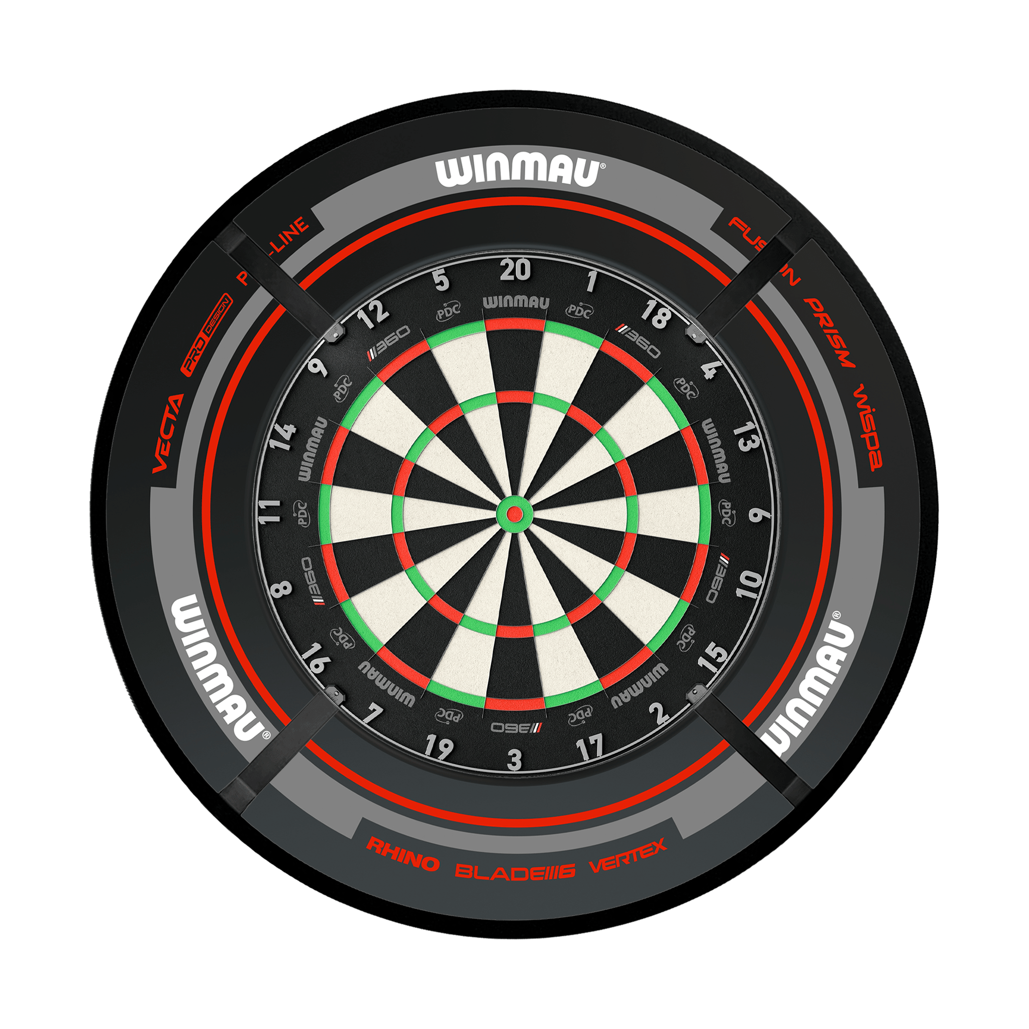 Winmau Blade 6 Dartboard, Surround & Corona Light Bundle Boards