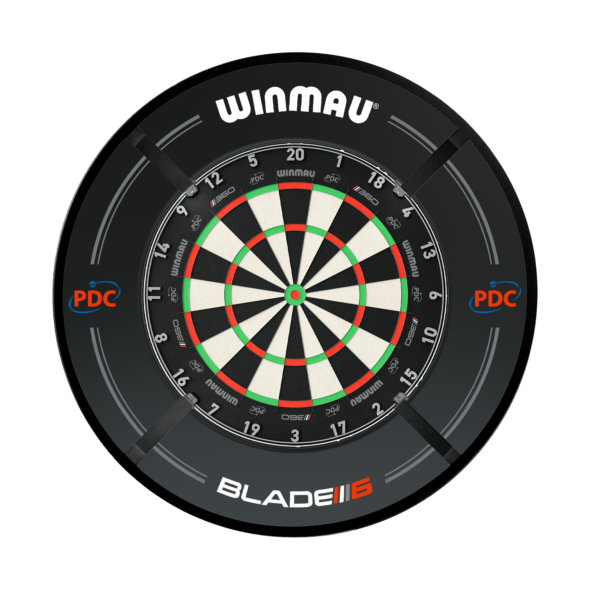 Winmau Blade 6 Dartboard, Surround & Corona Light Bundle Boards