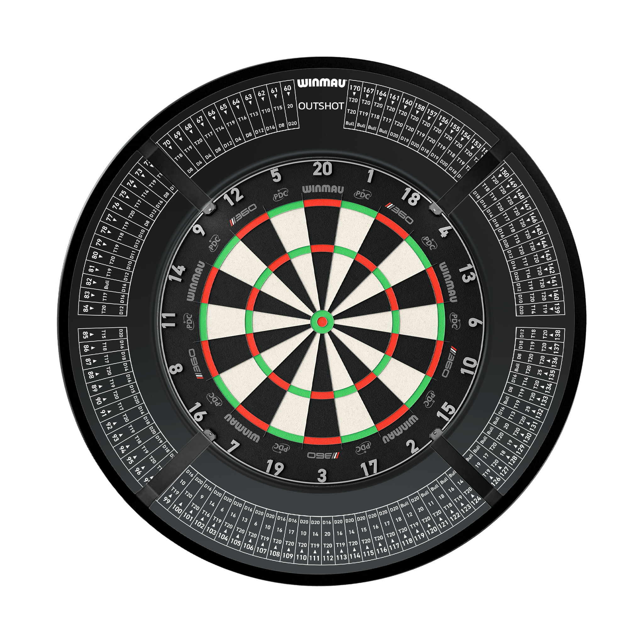 Winmau Blade 6 Dartboard, Surround & Corona Light Bundle Boards