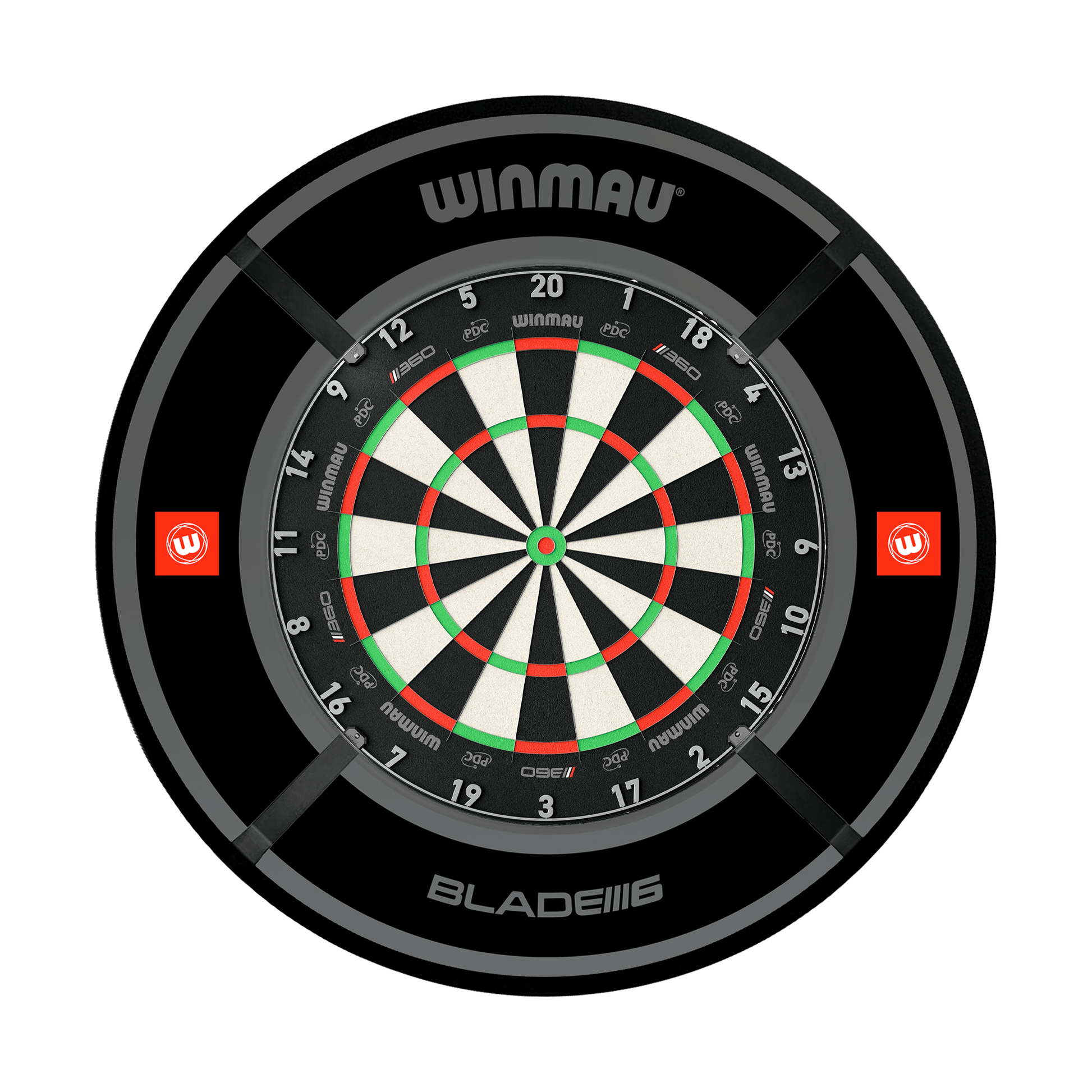Winmau Blade 6 Dartboard, Surround & Corona Light Bundle Boards
