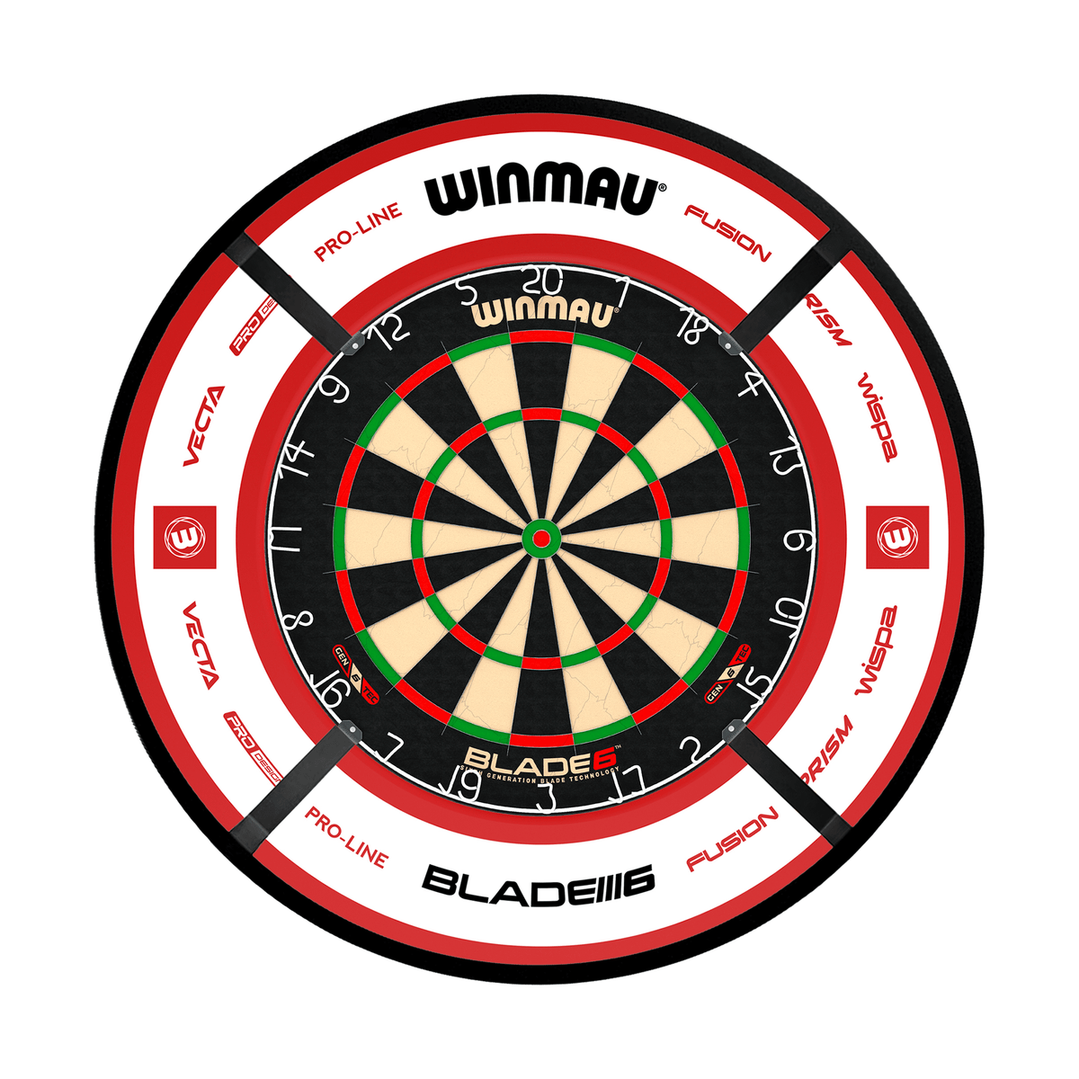 Winmau Blade 6 Dartboard, Surround & Corona Light Bundle Dartboard Bundles