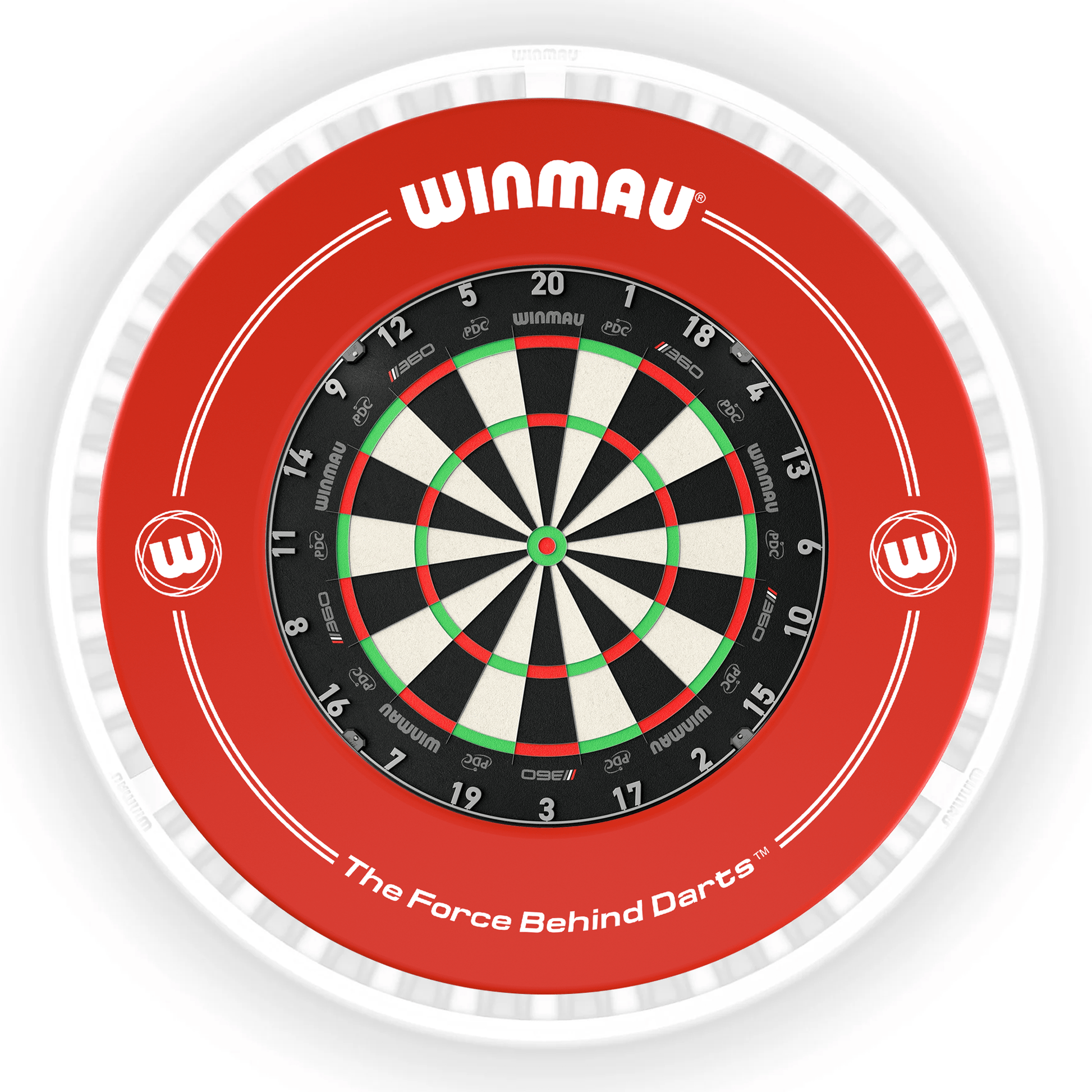 Winmau Blade 6 Dartboard, Surround & Ice White Plasma Light Bundle Blade 360 / Red / Winmau Plasma Ice White Boards