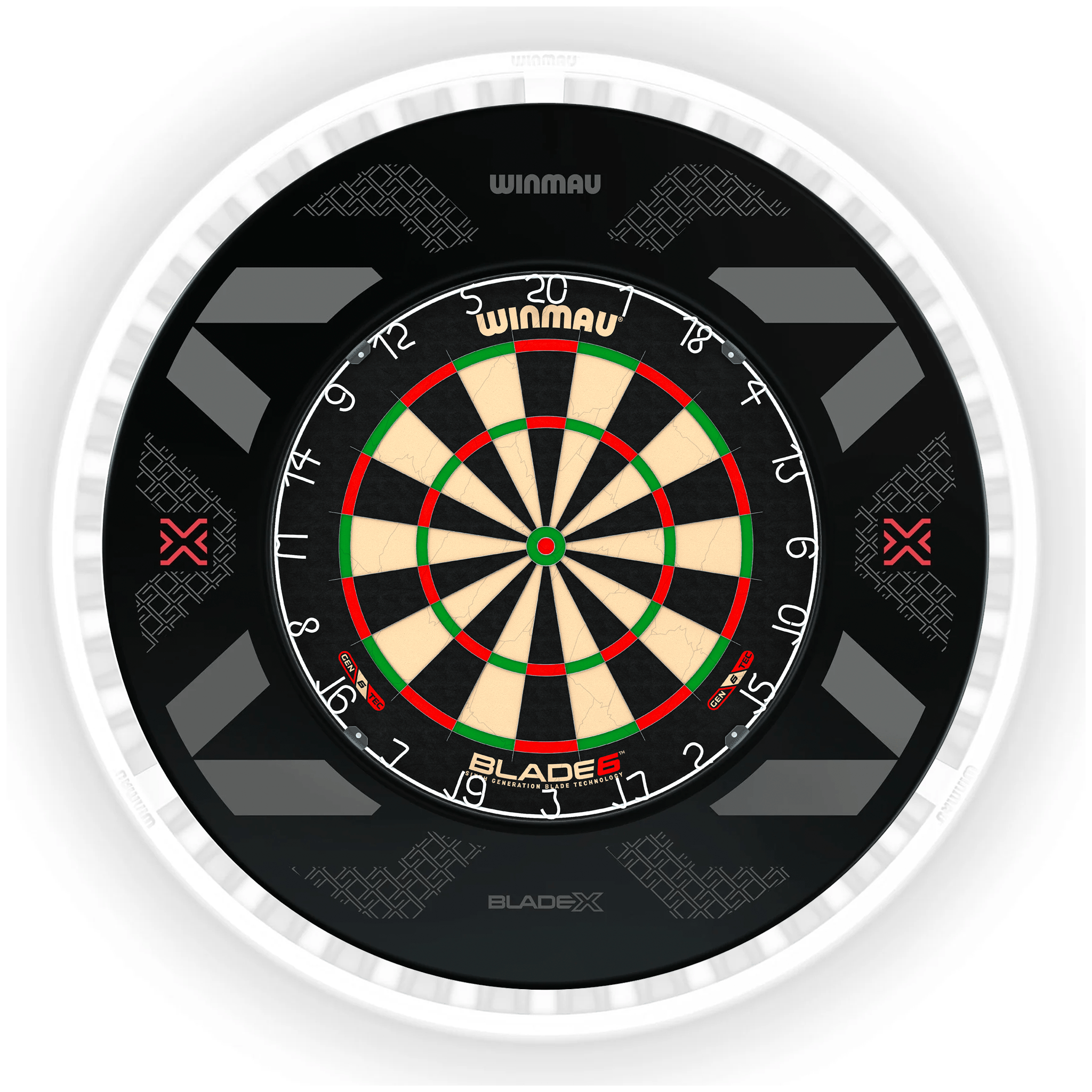 Winmau Blade 6 Dartboard, Surround & Ice White Plasma Light Bundle Blade 6 / Blade X / Winmau Plasma Ice White Boards