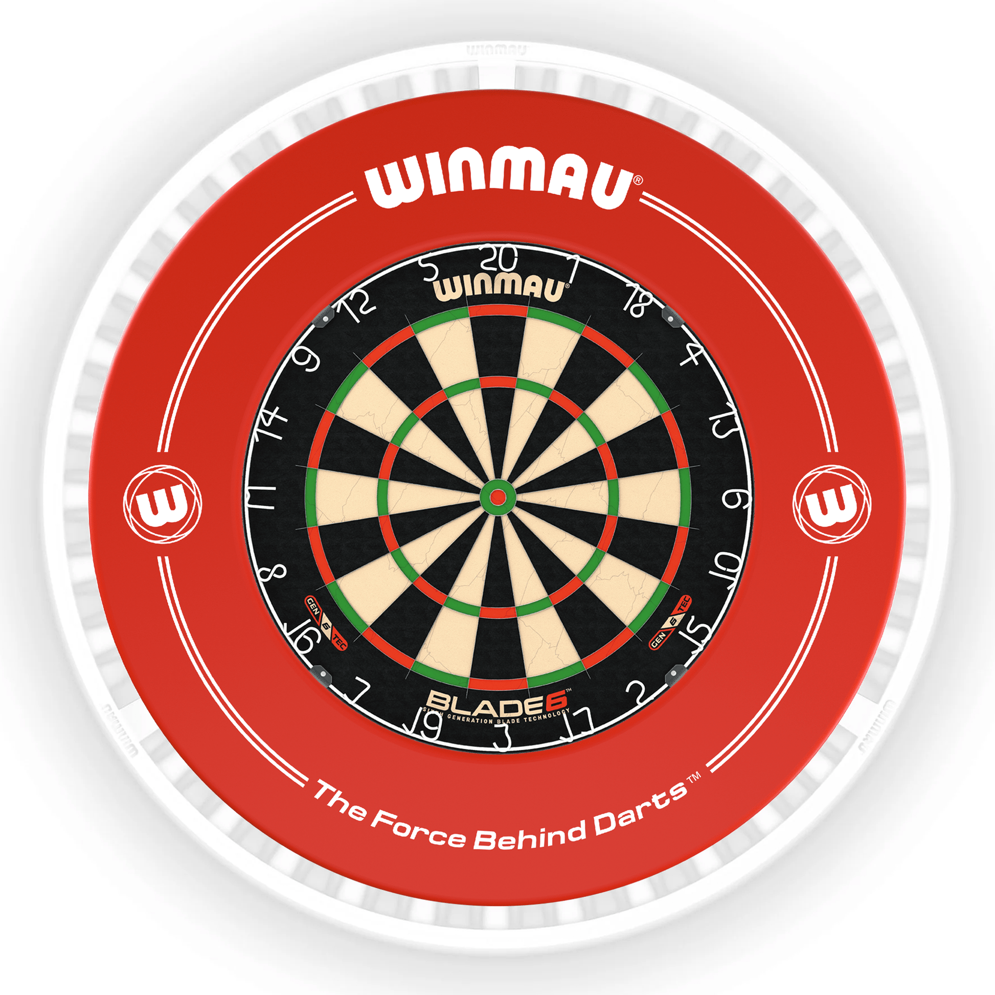 Winmau Blade 6 Dartboard, Surround & Ice White Plasma Light Bundle Blade 6 / Red / Winmau Plasma Ice White Boards