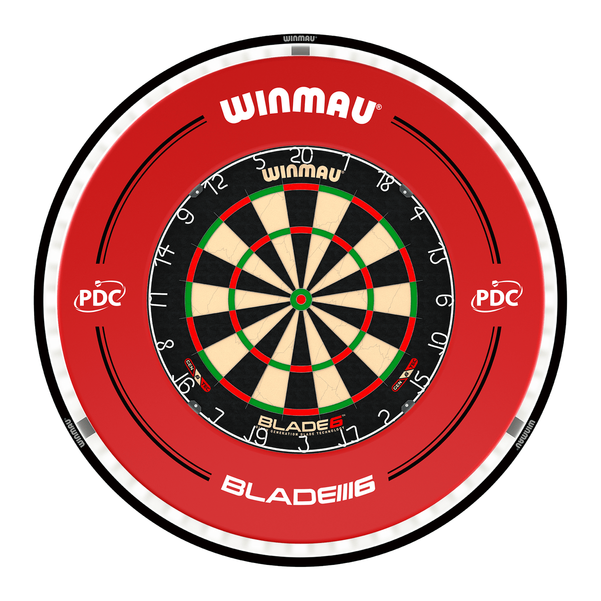 Winmau Blade 6 Dartboard, Surround & Plasma Light Bundle Dartboard Bundles