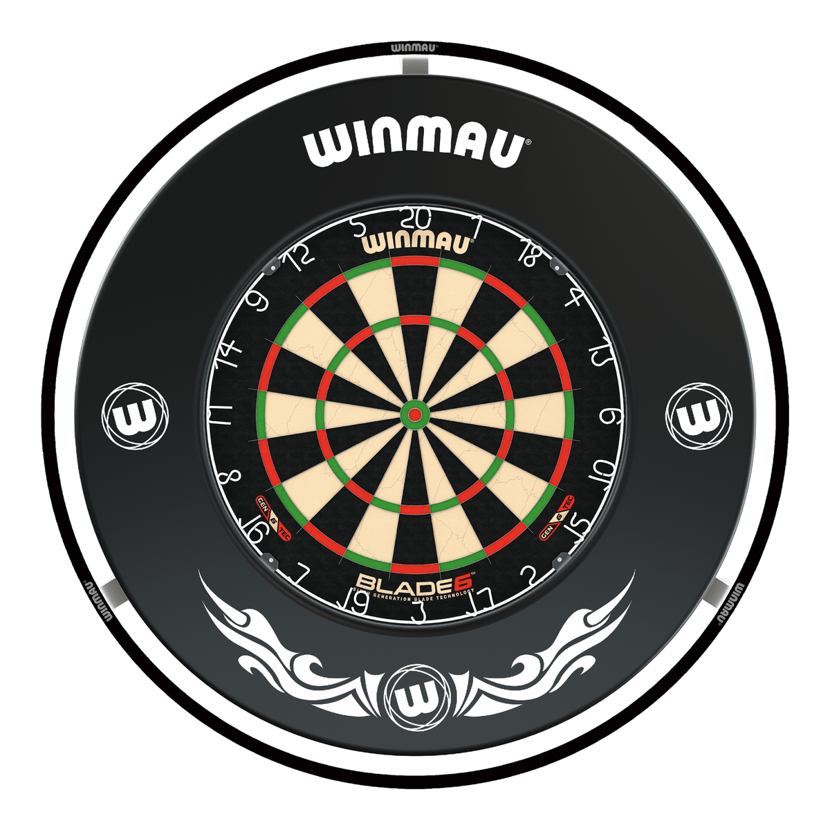 Winmau Blade 6 Dartboard, Surround & Plasma Light Bundle Dartboard Bundles