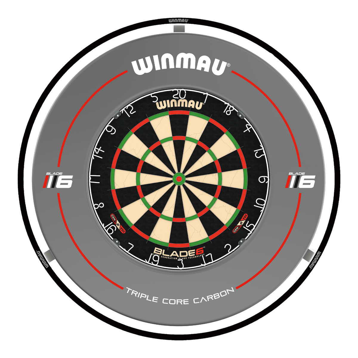 Winmau Blade 6 Dartboard, Surround & Plasma Light Bundle Dartboard Bundles