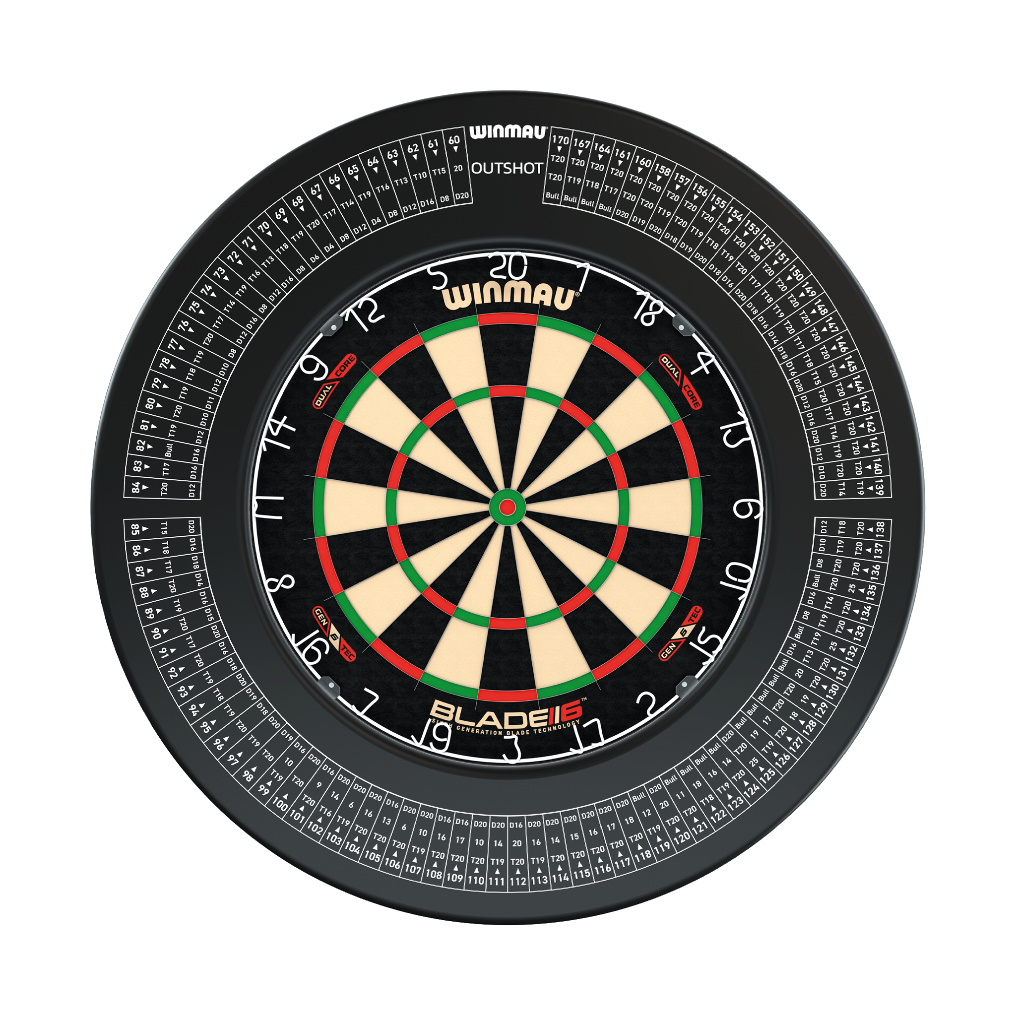 Winmau Blade 6 Dual Core Dartboard & Surround Bundle Blade 6 Dual Core / Out Shot Boards