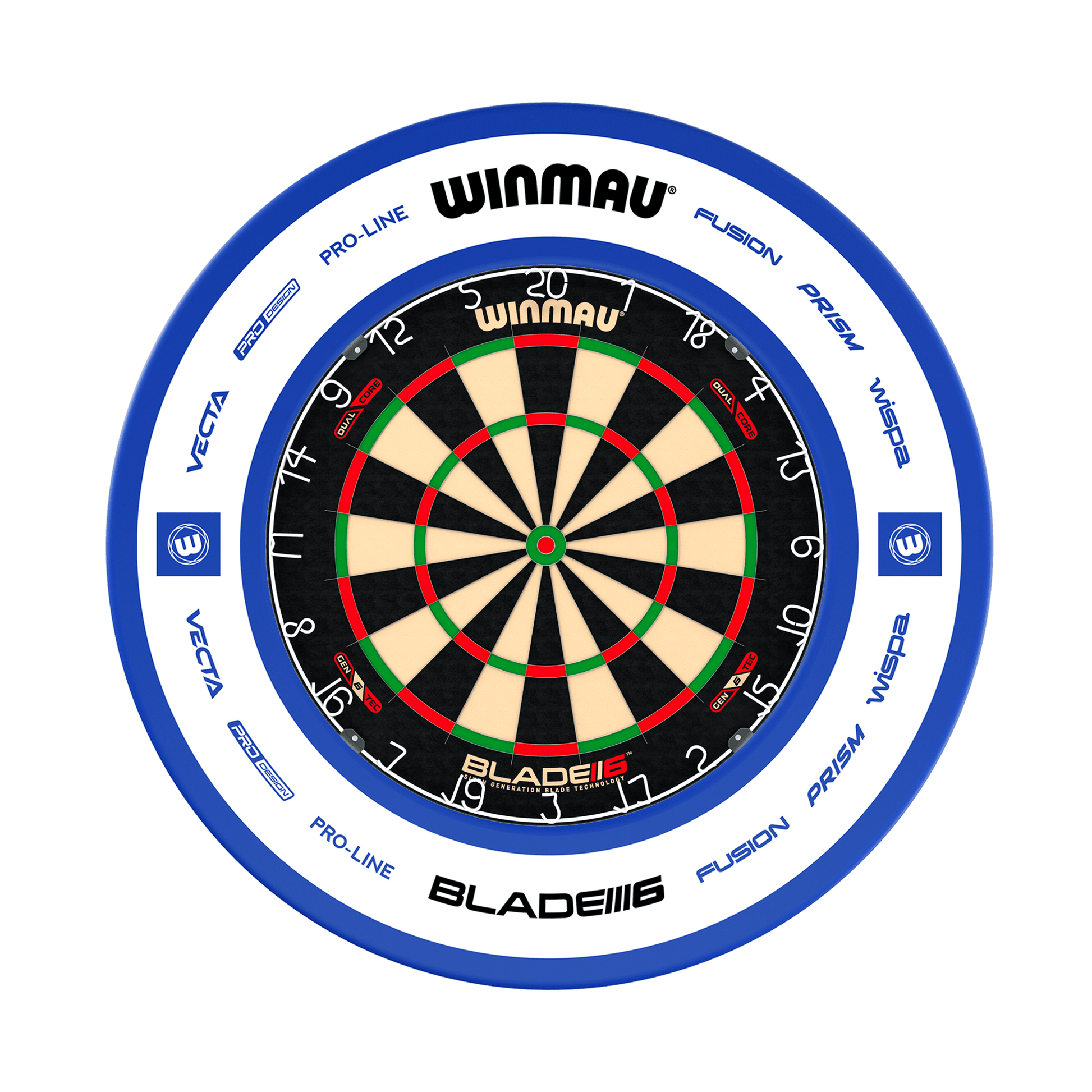 Winmau Blade 6 Dual Core Dartboard & Surround Bundle Blade 6 Dual Core / Pro 2.0 Blue Boards
