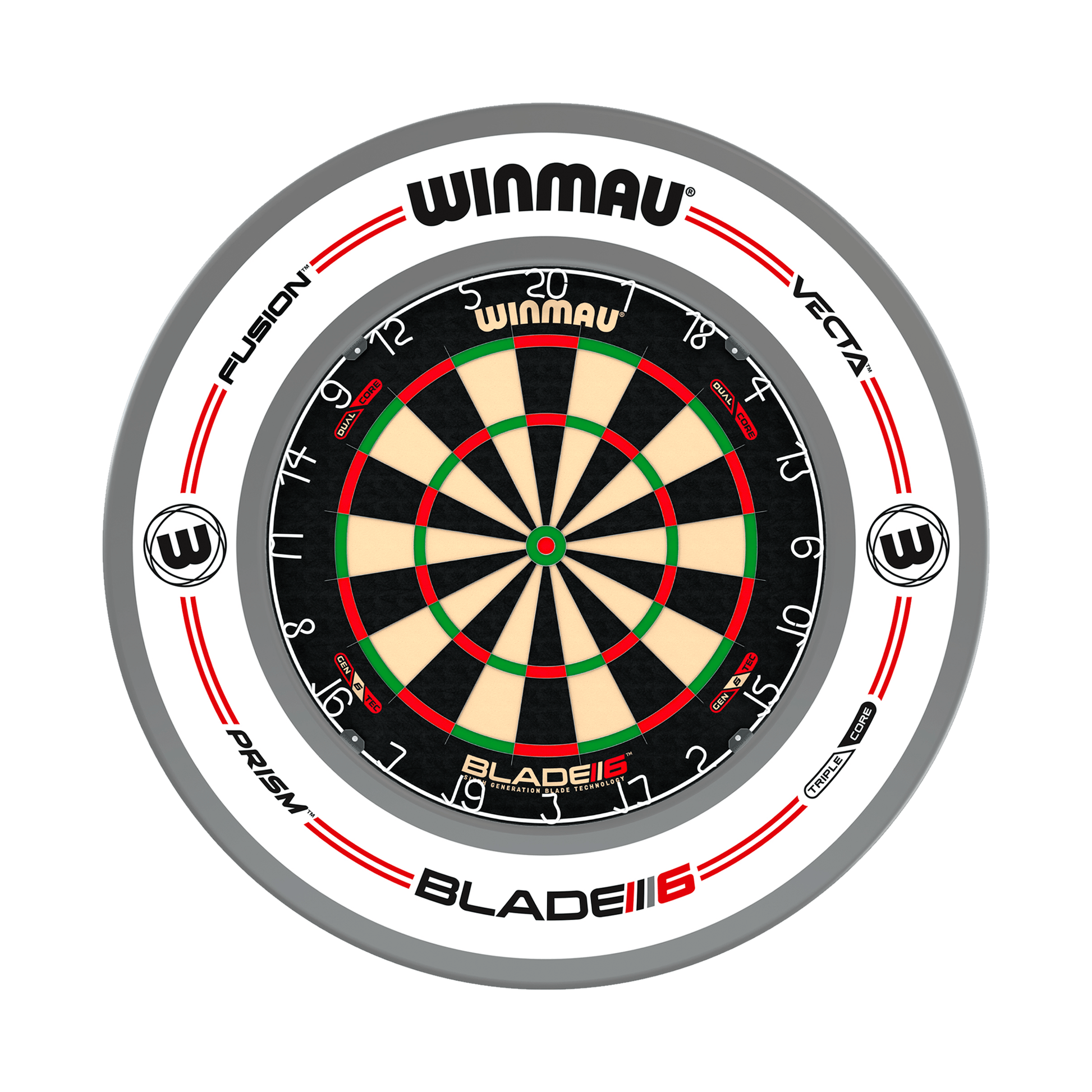 Winmau Blade 6 Dual Core Dartboard & Surround Bundle Blade 6 Dual Core / Pro-Line White Boards