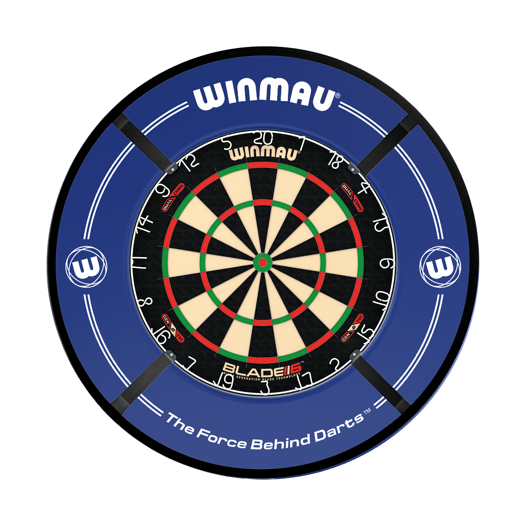 Winmau Blade 6 Dual Core Dartboard, Surround & Corona Light Bundle Blade 6 Dual Core / Blue / Target Corona Vision Boards