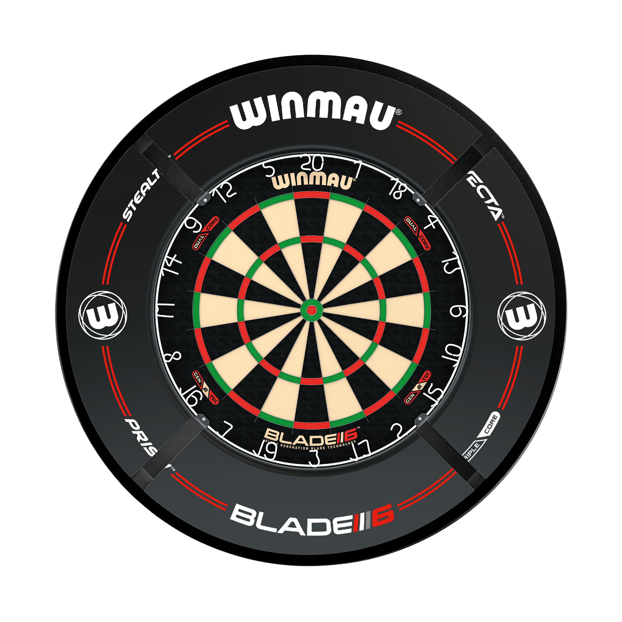 Winmau Blade 6 Dual Core Dartboard, Surround & Corona Light Bundle Blade 6 Dual Core / Pro-Line Black / Target Corona Vision Boards