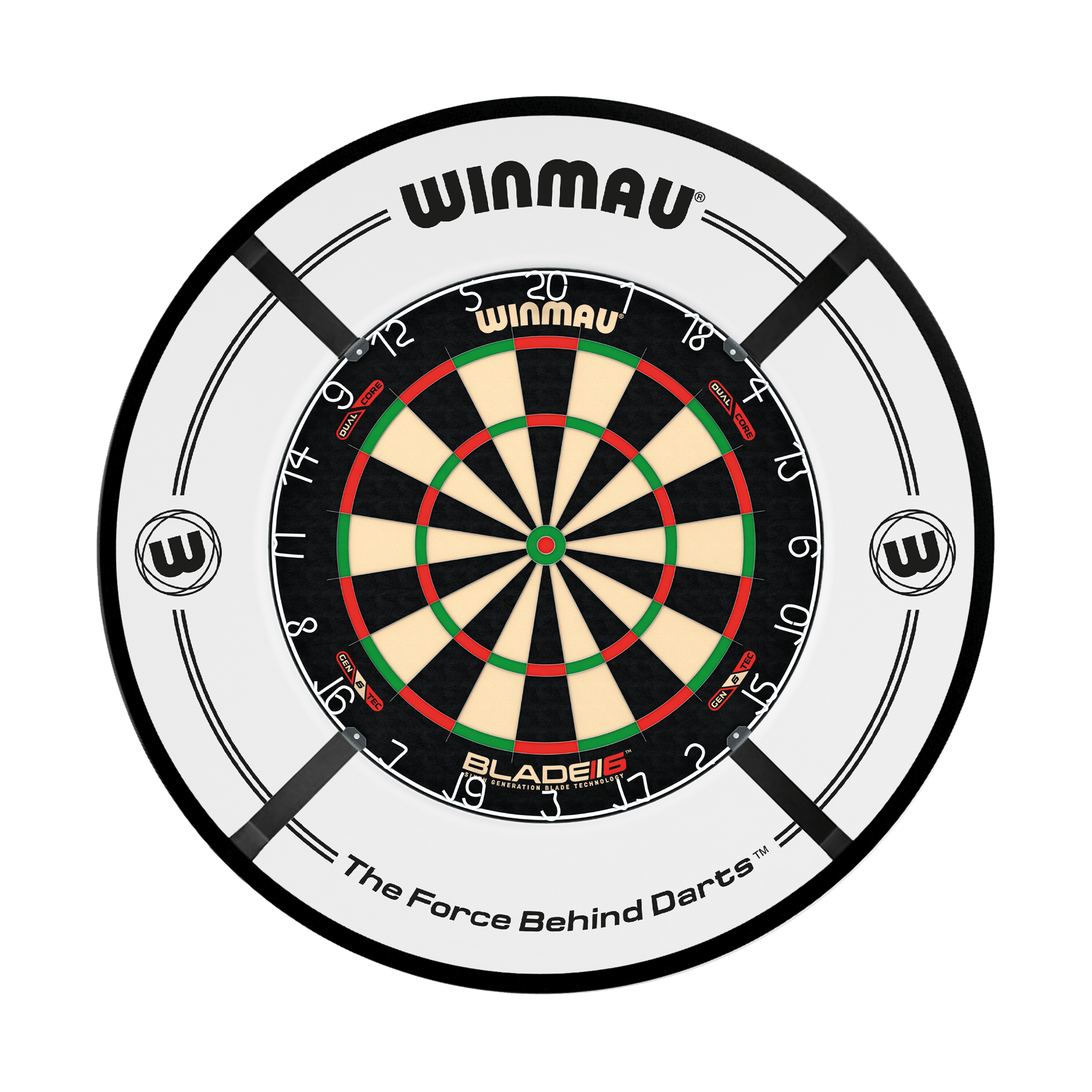 Winmau Blade 6 Dual Core Dartboard, Surround & Corona Light Bundle Blade 6 Dual Core / White / Target Corona Vision Boards