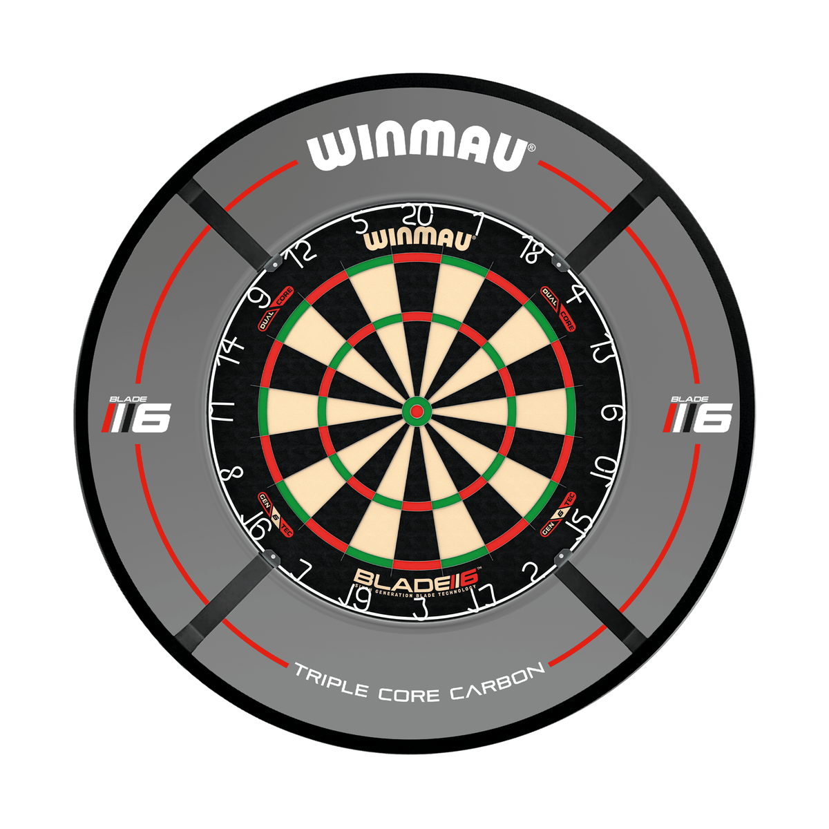 Winmau Blade 6 Dual Core Dartboard, Surround & Corona Light Bundle Dartboard Bundles