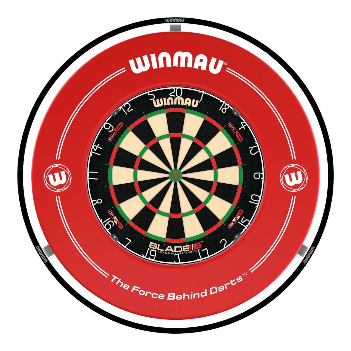Winmau Blade 6 Dual Core Dartboard, Surround & Plasma Light Bundle Dartboard Bundles