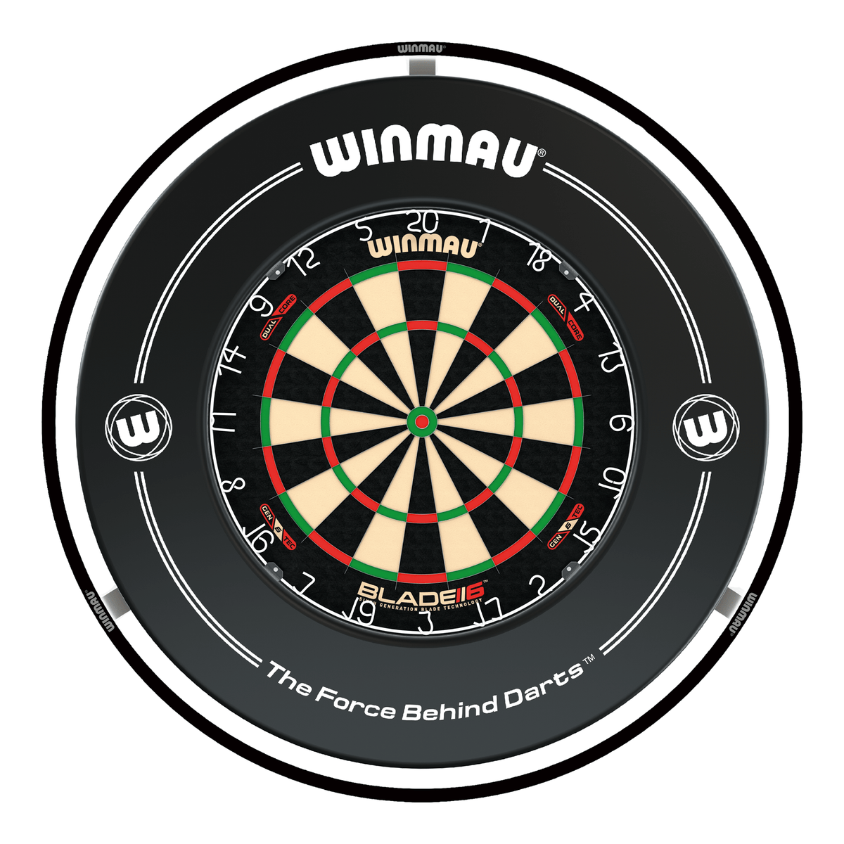 Winmau Blade 6 Dual Core Dartboard, Surround & Plasma Light Bundle Dartboard Bundles