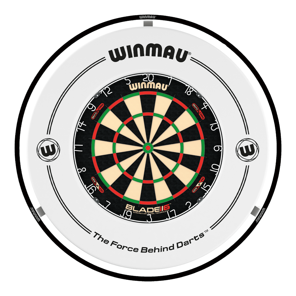 Winmau Blade 6 Dual Core Dartboard, Surround & Plasma Light Bundle Dartboard Bundles