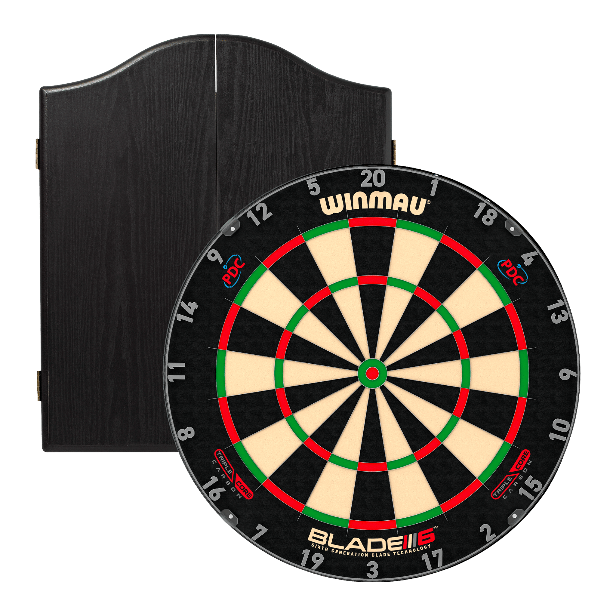 Blade 6 Triple Core Dartboard & Cabinet Bundle