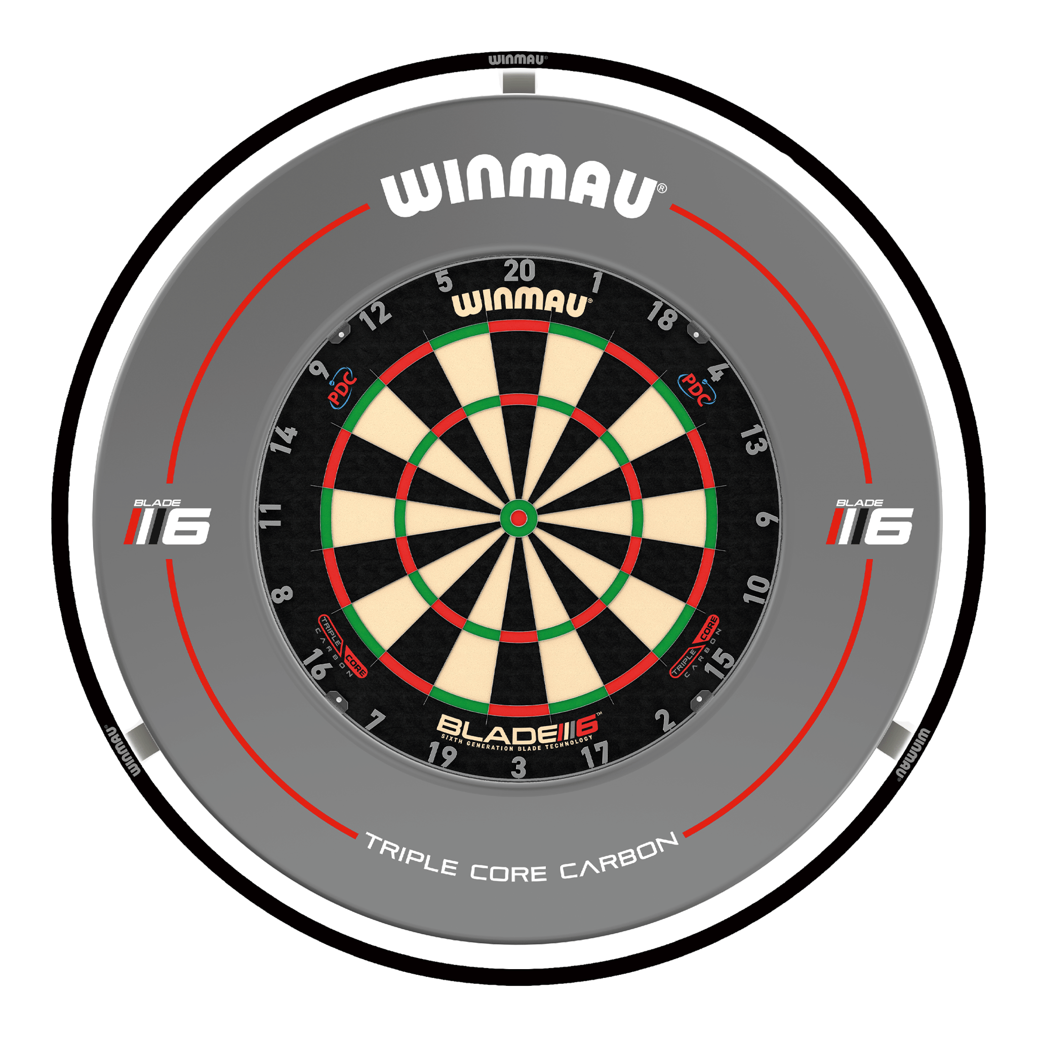 Winmau Blade 6 Triple Core Dartboard, Surround & Black Plasma Light Bundle Blade 6 Triple Core / Triple Core / Winmau Plasma Black Boards