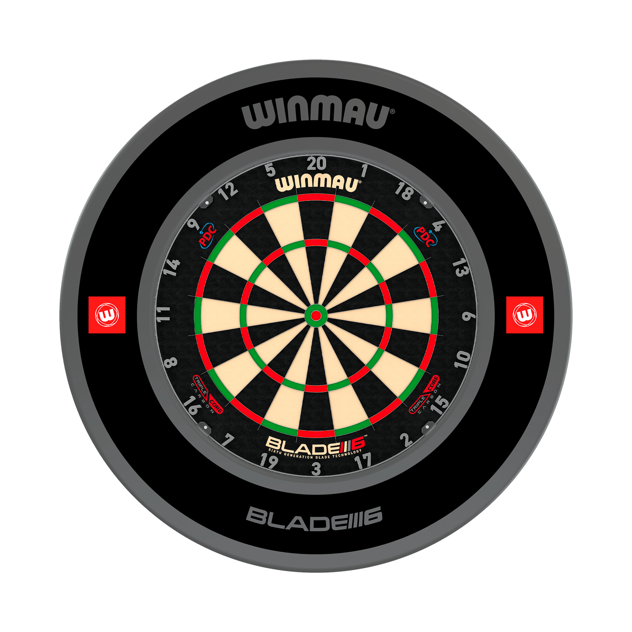 Winmau Blade 6 Triple Core Dartboard & Surround Bundle Blade 6 Triple Core / Pro 1.0 Black Boards