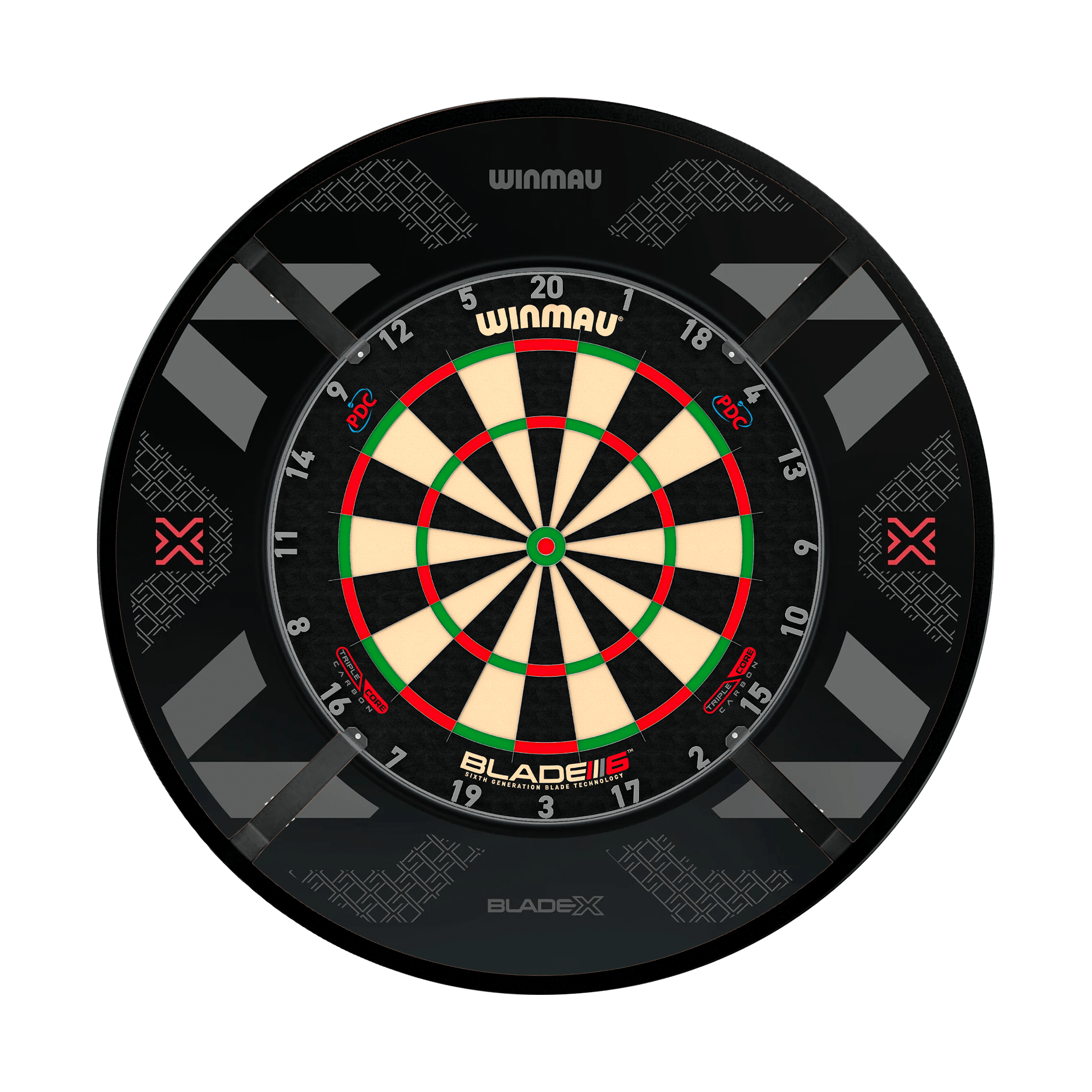 Winmau Blade 6 Triple Core Dartboard, Surround & Corona Light Bundle Blade 6 Triple Core / Blade X / Target Corona Vision Boards
