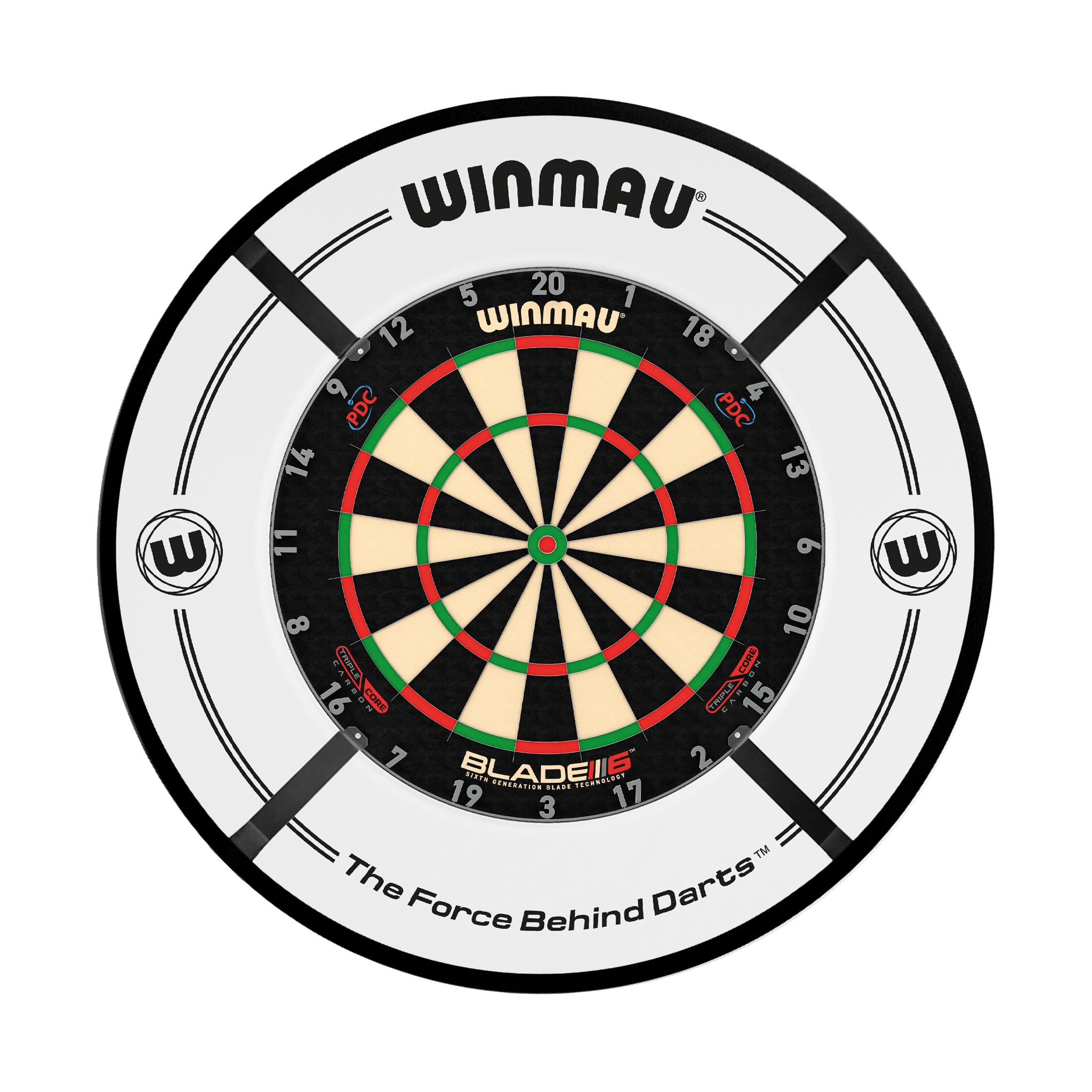 Winmau Blade 6 Triple Core Dartboard, Surround & Corona Light Bundle Blade 6 Triple Core / White / Target Corona Vision Boards