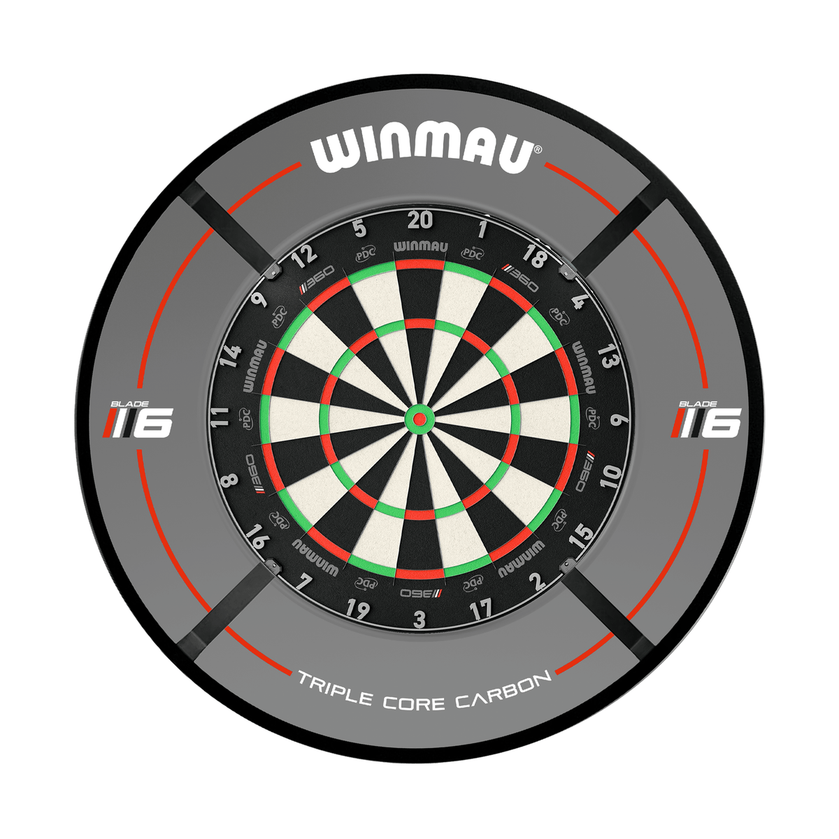 Winmau Blade 6 Triple Core Dartboard, Surround & Corona Light Bundle Dartboard Bundles