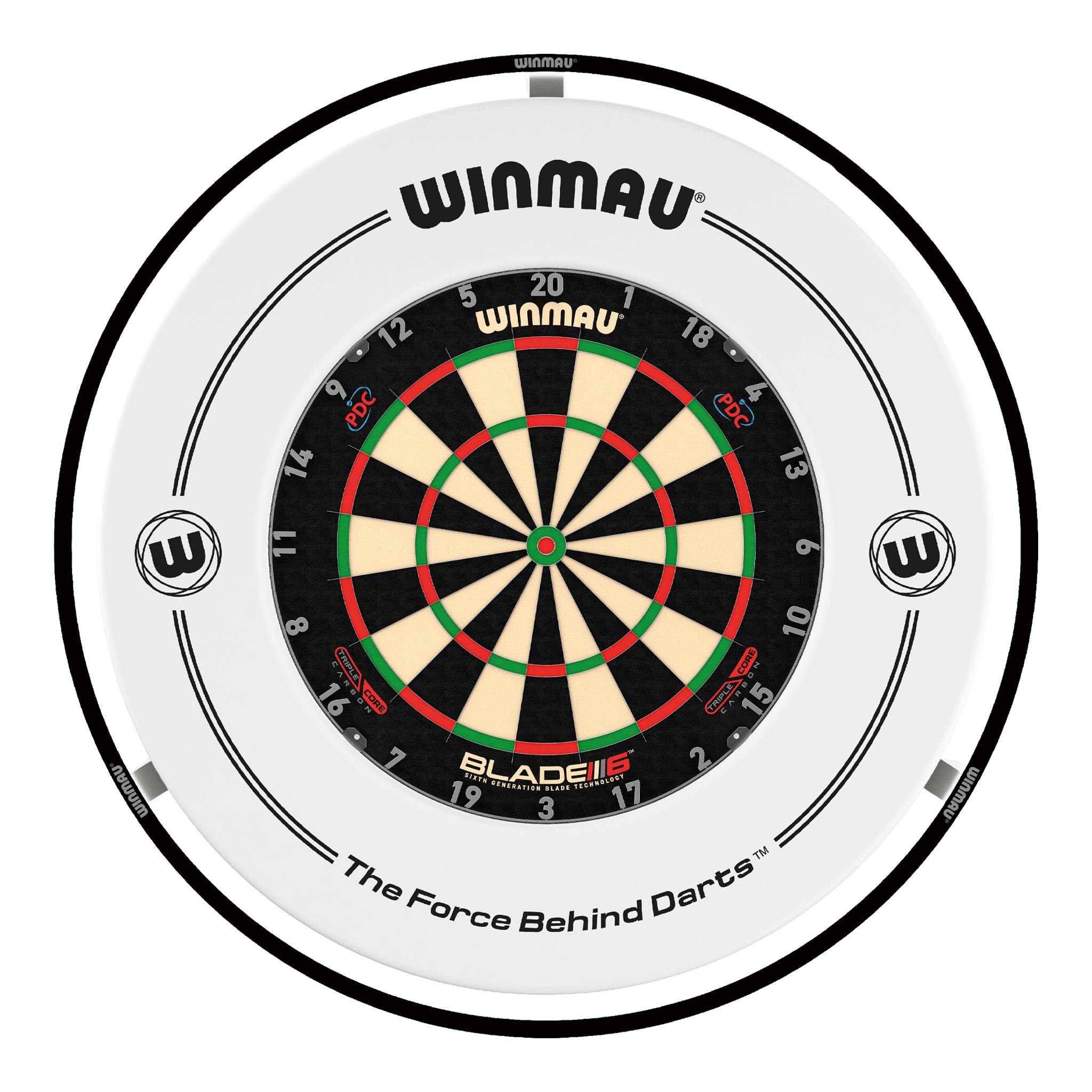 Winmau Blade 6 Triple Core Dartboard, Surround & Plasma Light Bundle Dartboard Bundles