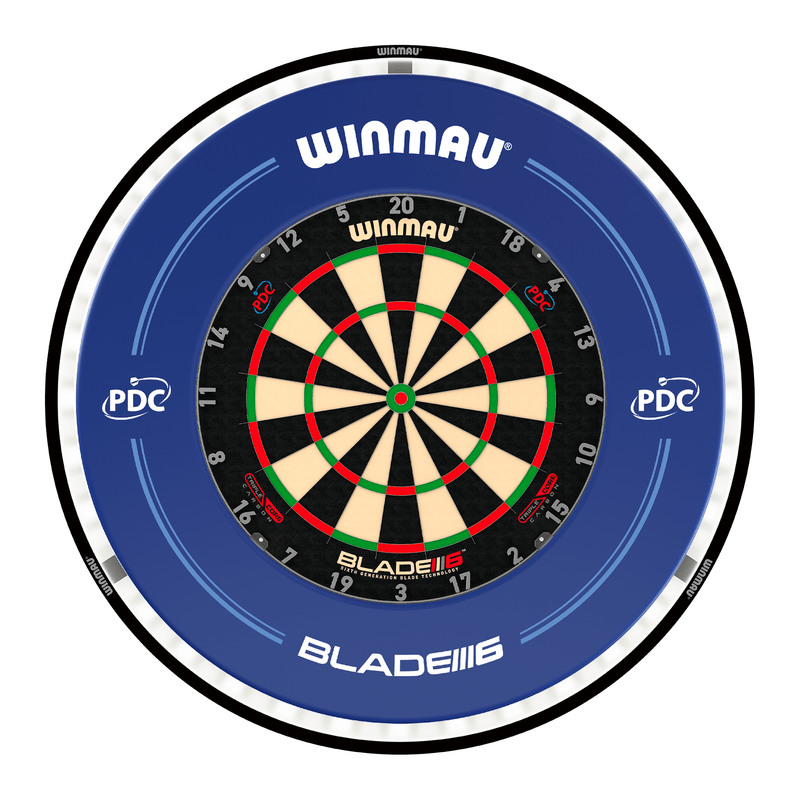 Winmau Blade 6 Triple Core Dartboard, Surround & Plasma Light Bundle Dartboard Bundles