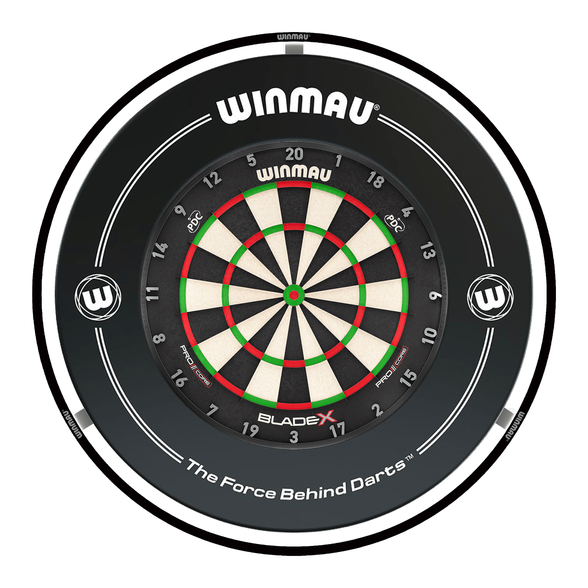 Winmau Blade X Dartboard, Surround & Black Plasma Light Bundle Blade X / Black / Winmau Plasma Black Boards