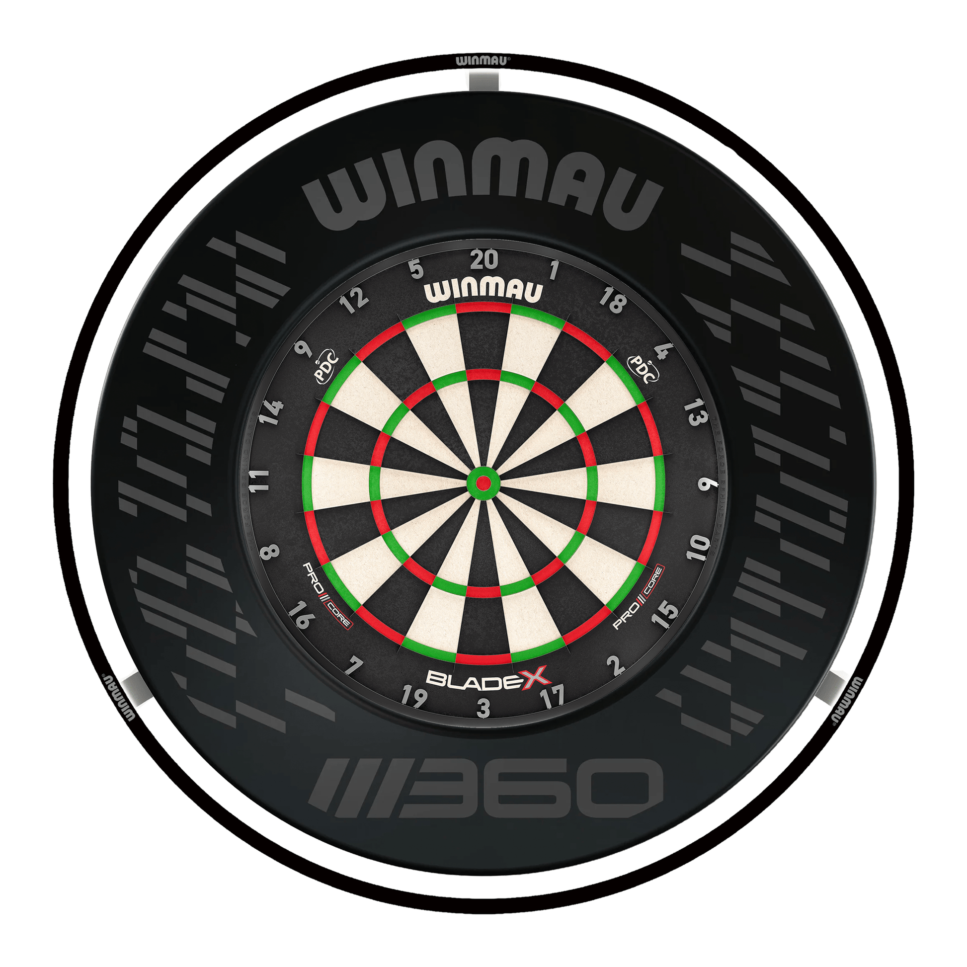 Winmau Blade X Dartboard, Surround & Black Plasma Light Bundle Blade X / Blade 360 / Winmau Plasma Black Boards