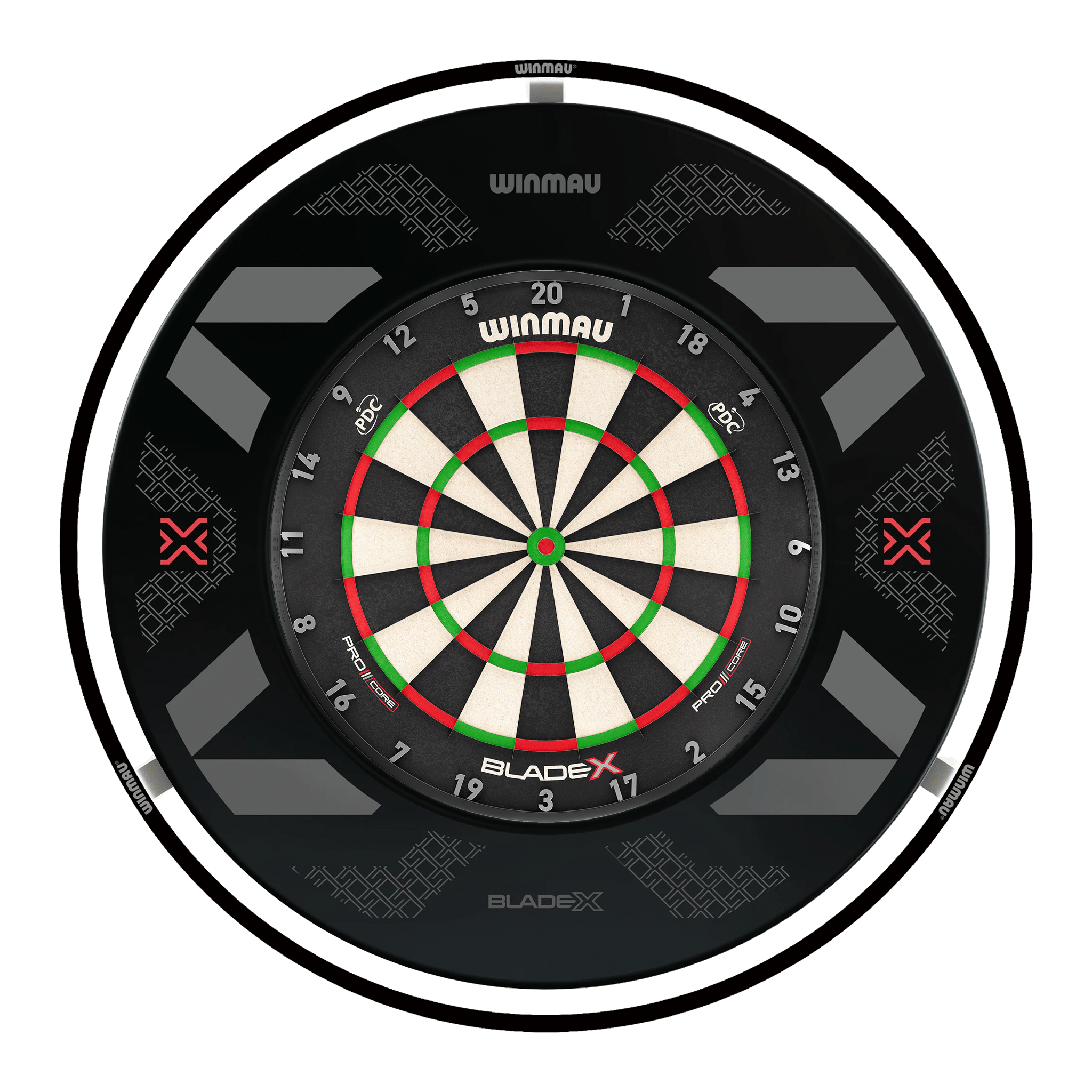 Winmau Blade X Dartboard, Surround & Black Plasma Light Bundle Blade X / Blade X / Winmau Plasma Black Boards