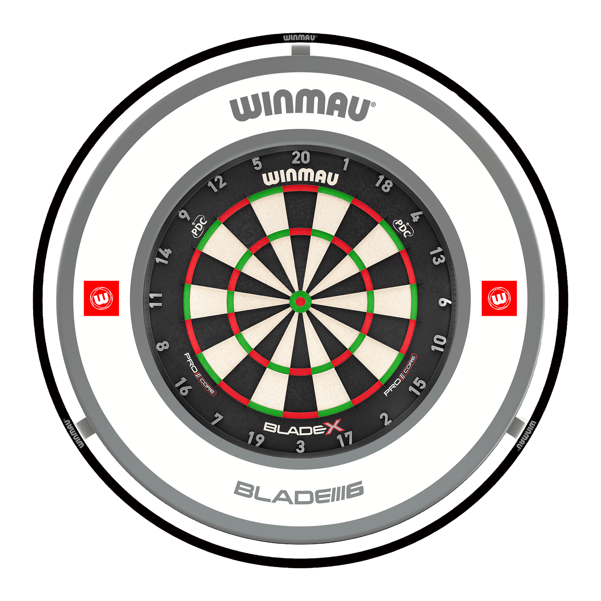 Winmau Blade X Dartboard, Surround & Black Plasma Light Bundle Blade X / Pro 1.0 White / Winmau Plasma Black Boards