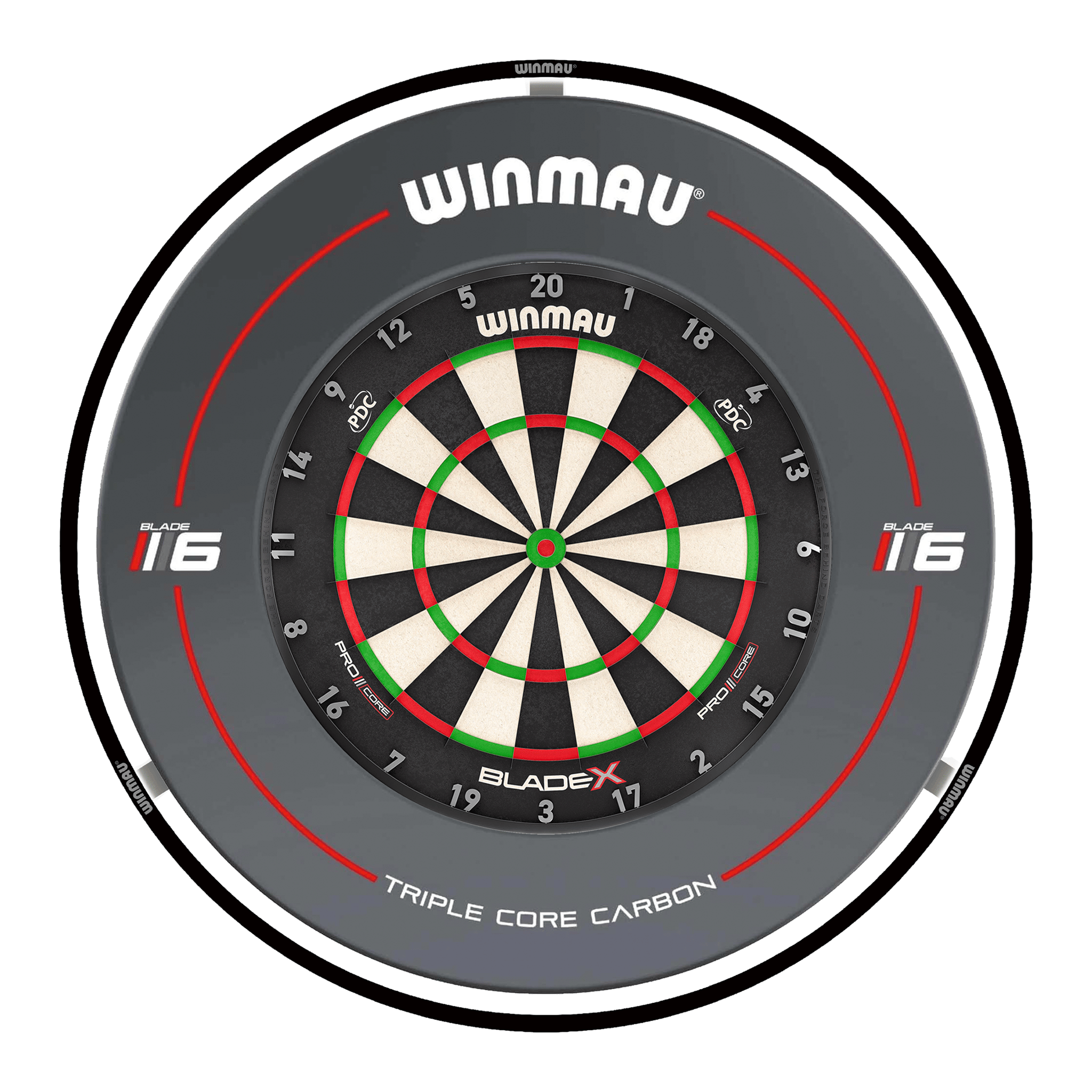 Winmau Blade X Dartboard, Surround & Black Plasma Light Bundle Blade X / Triple Core / Winmau Plasma Black Boards