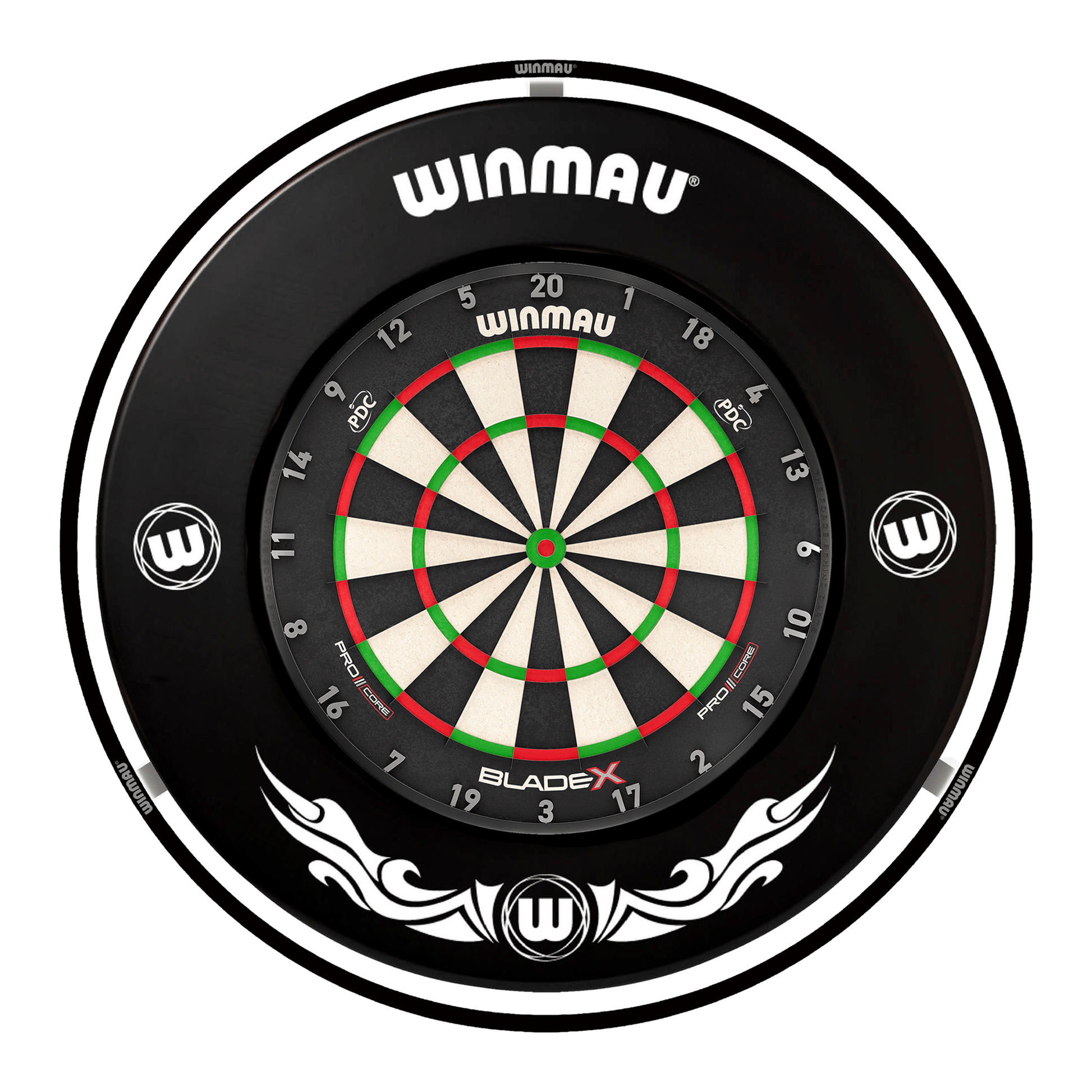 Winmau Blade X Dartboard, Surround & Black Plasma Light Bundle Blade X / Xtreme / Winmau Plasma Black Boards