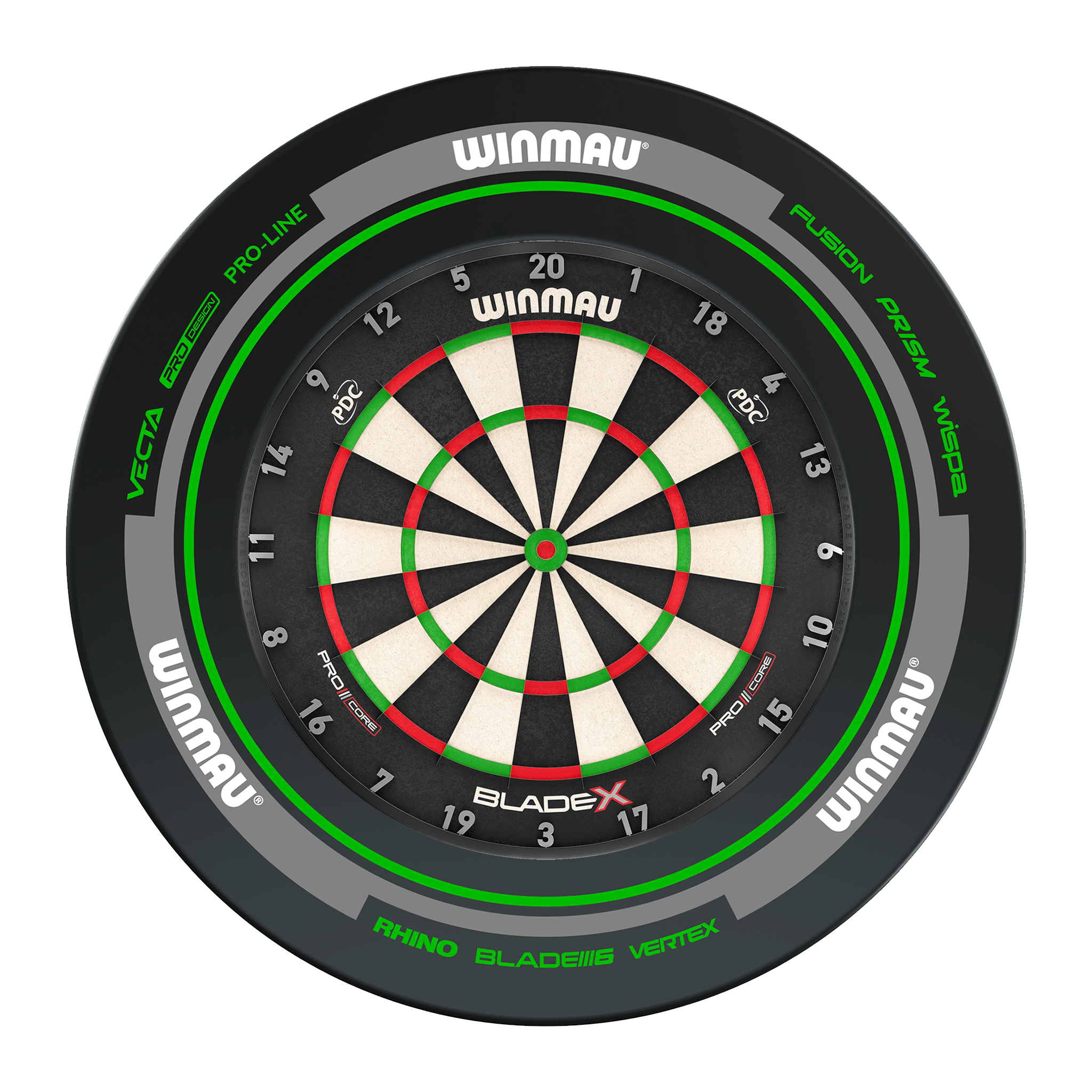 Winmau Blade X Dartboard & Surround Bundle Blade X / Advance Black/Green Boards